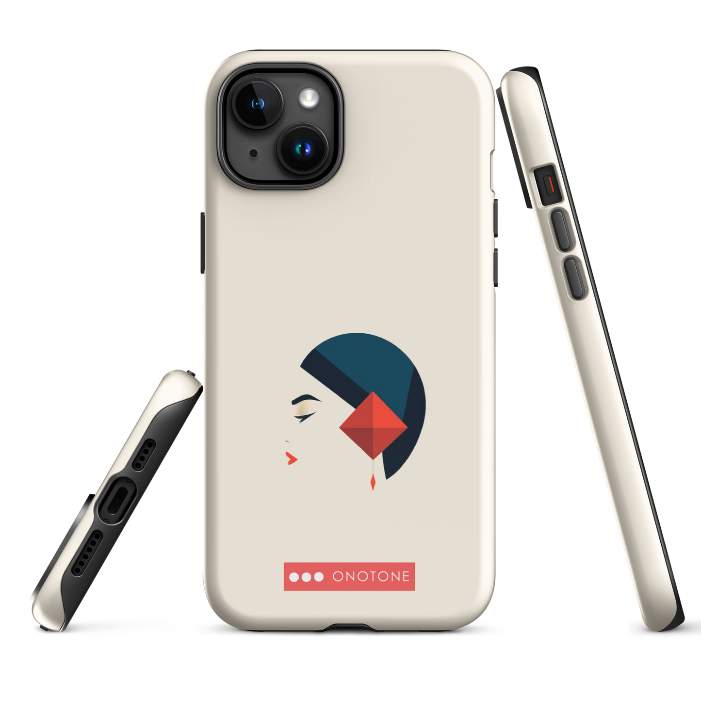 Dual Layer white modern iPhone® Case