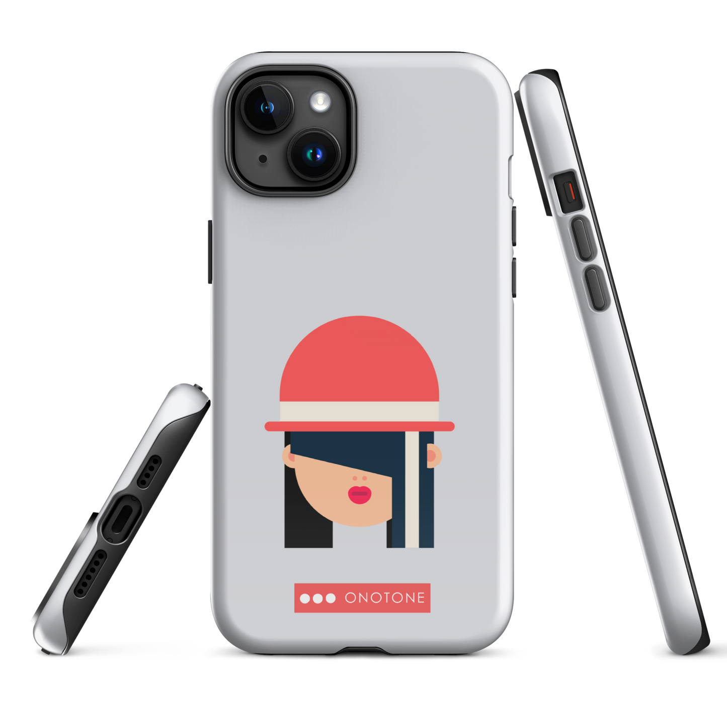 Dual Layer white modern iPhone® Case