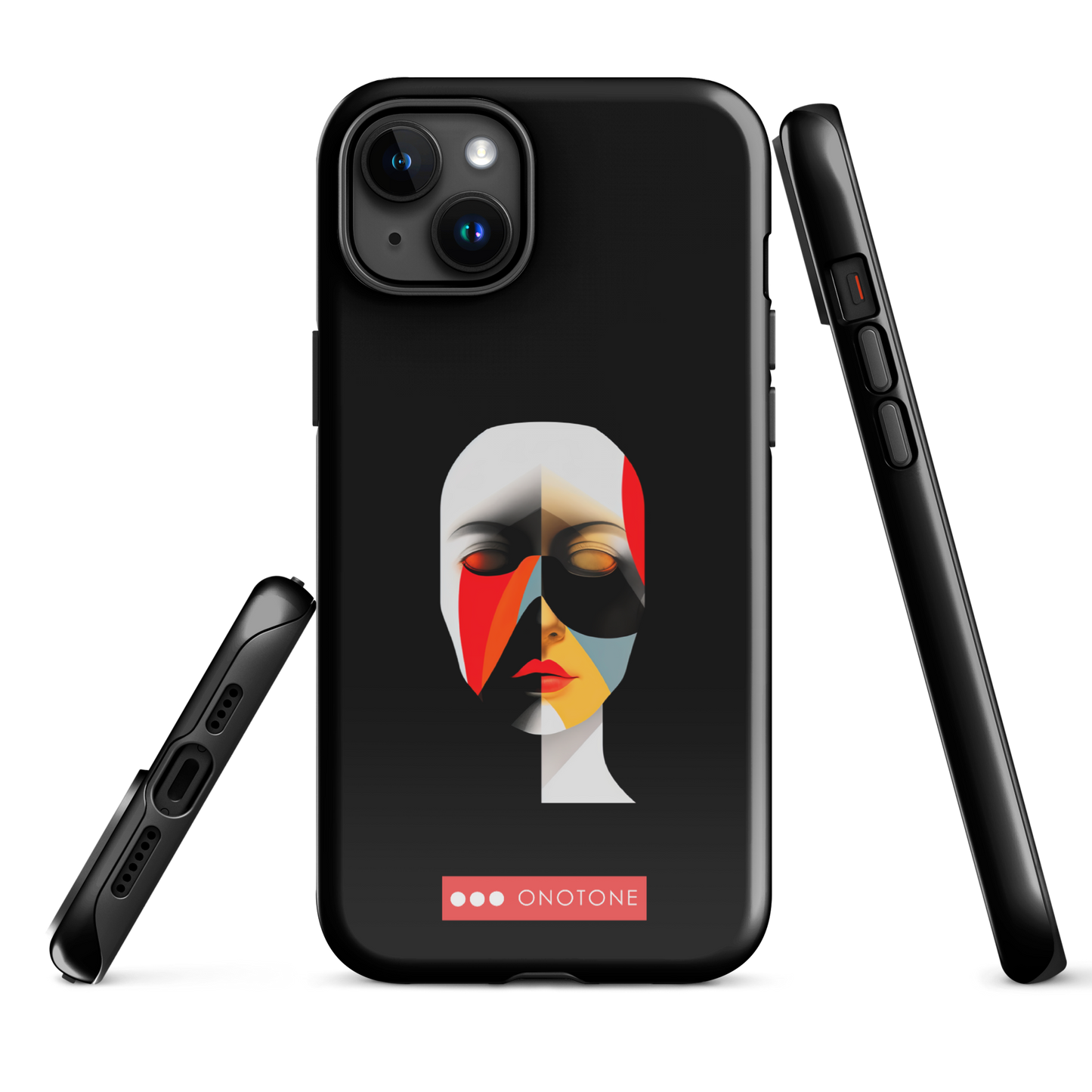 Dual Layer black modern iPhone® Case