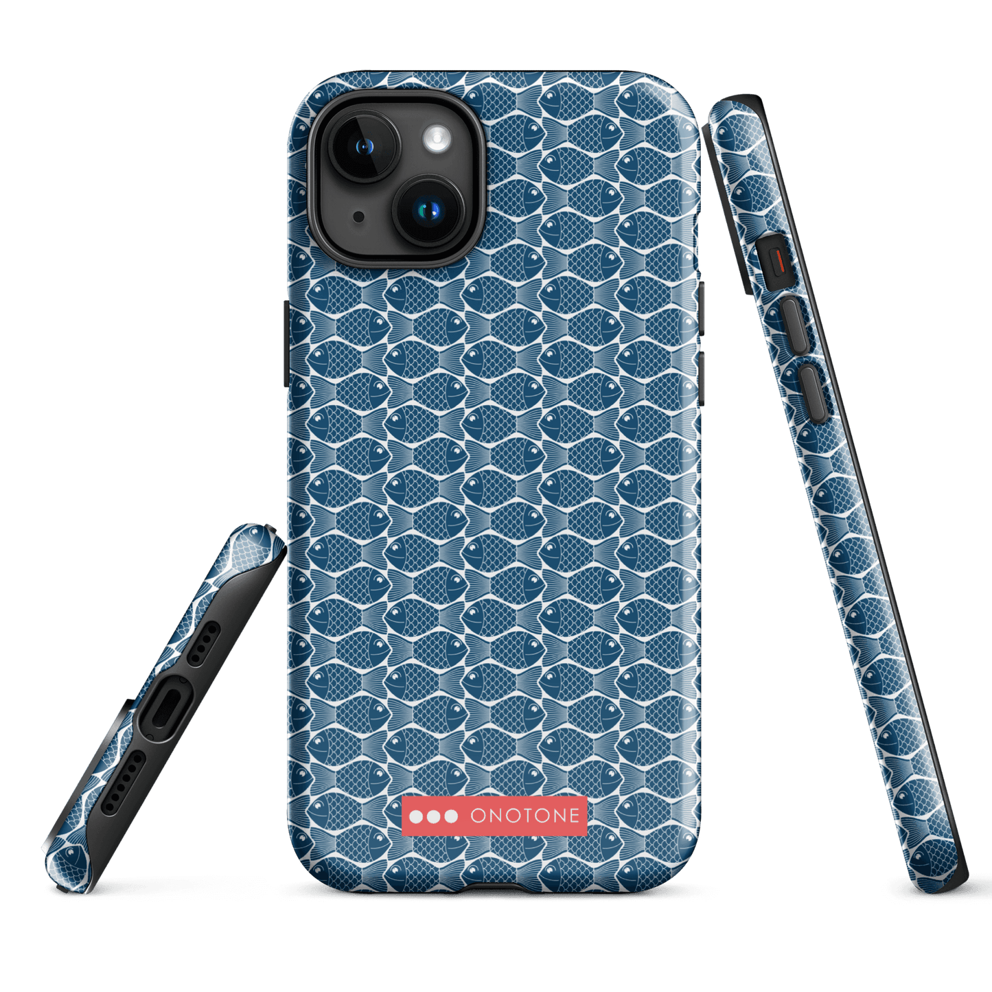 Japanese iPhone® Case with traditional Indigo fish patterns (IND-048)