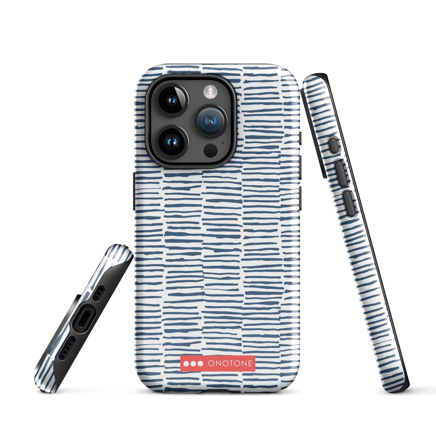Japanese design indigo iPhone® Case with blue lines (IND-029)