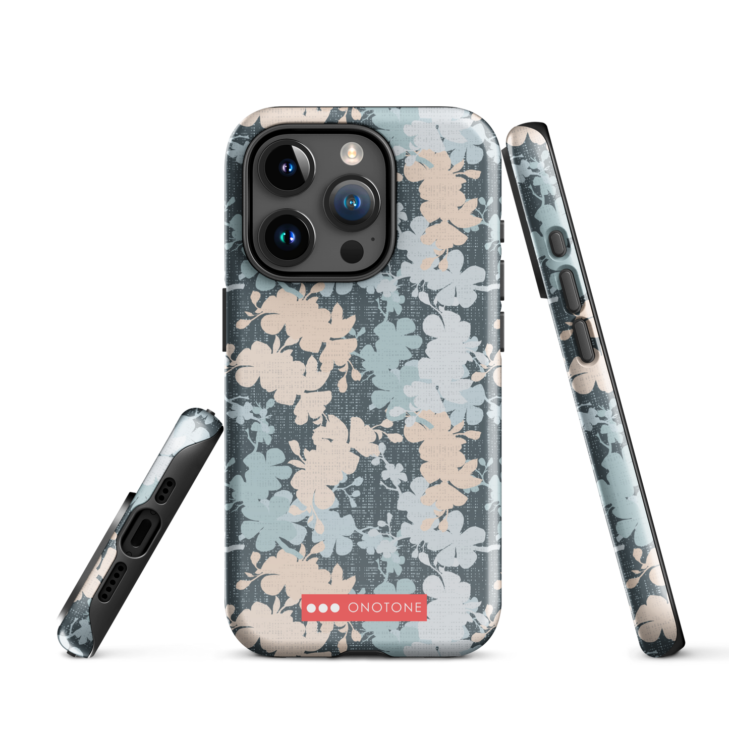 Japanese design indigo iPhone® Case with sakura flower patterns