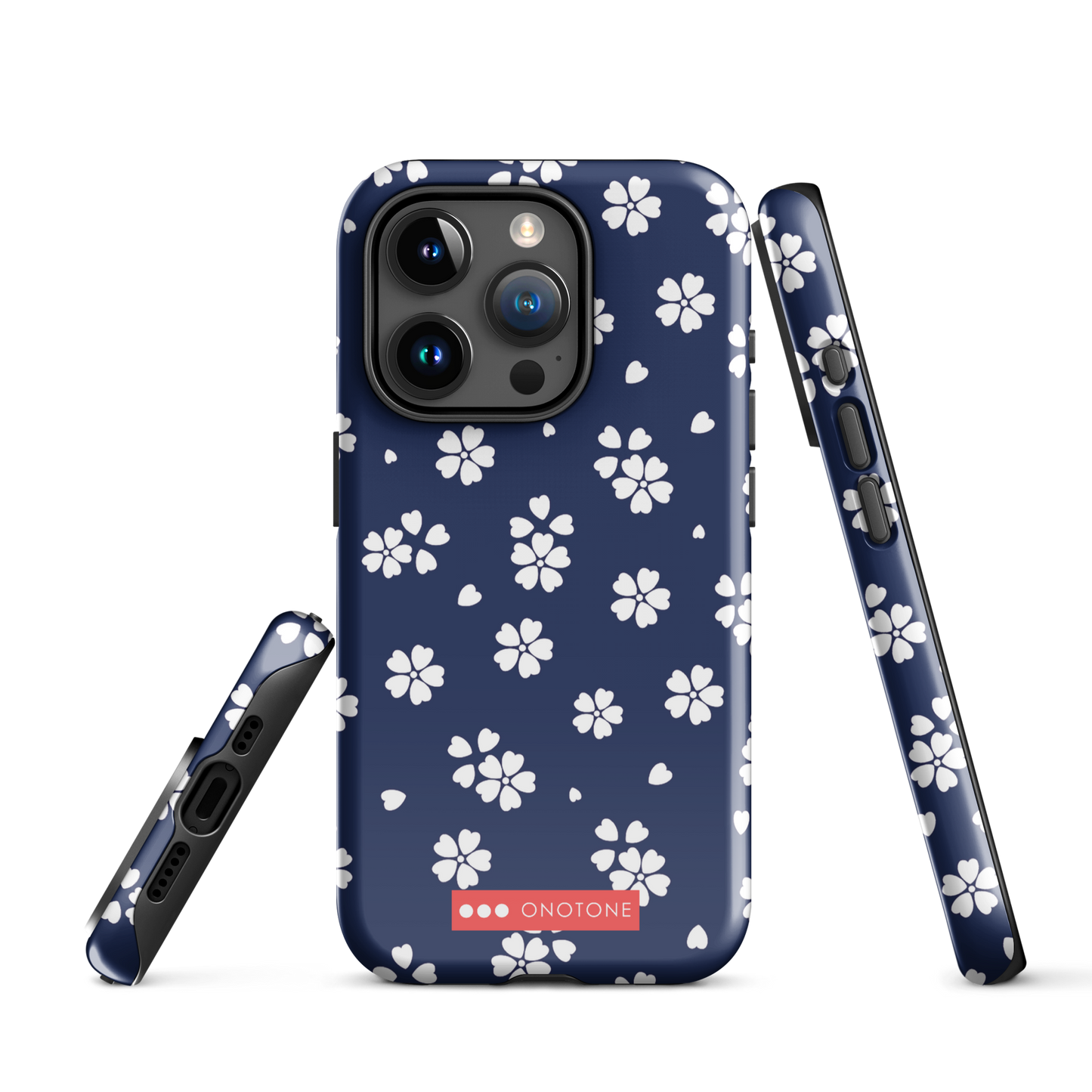 Japanese design indigo iPhone® Case with blue sakura patterns