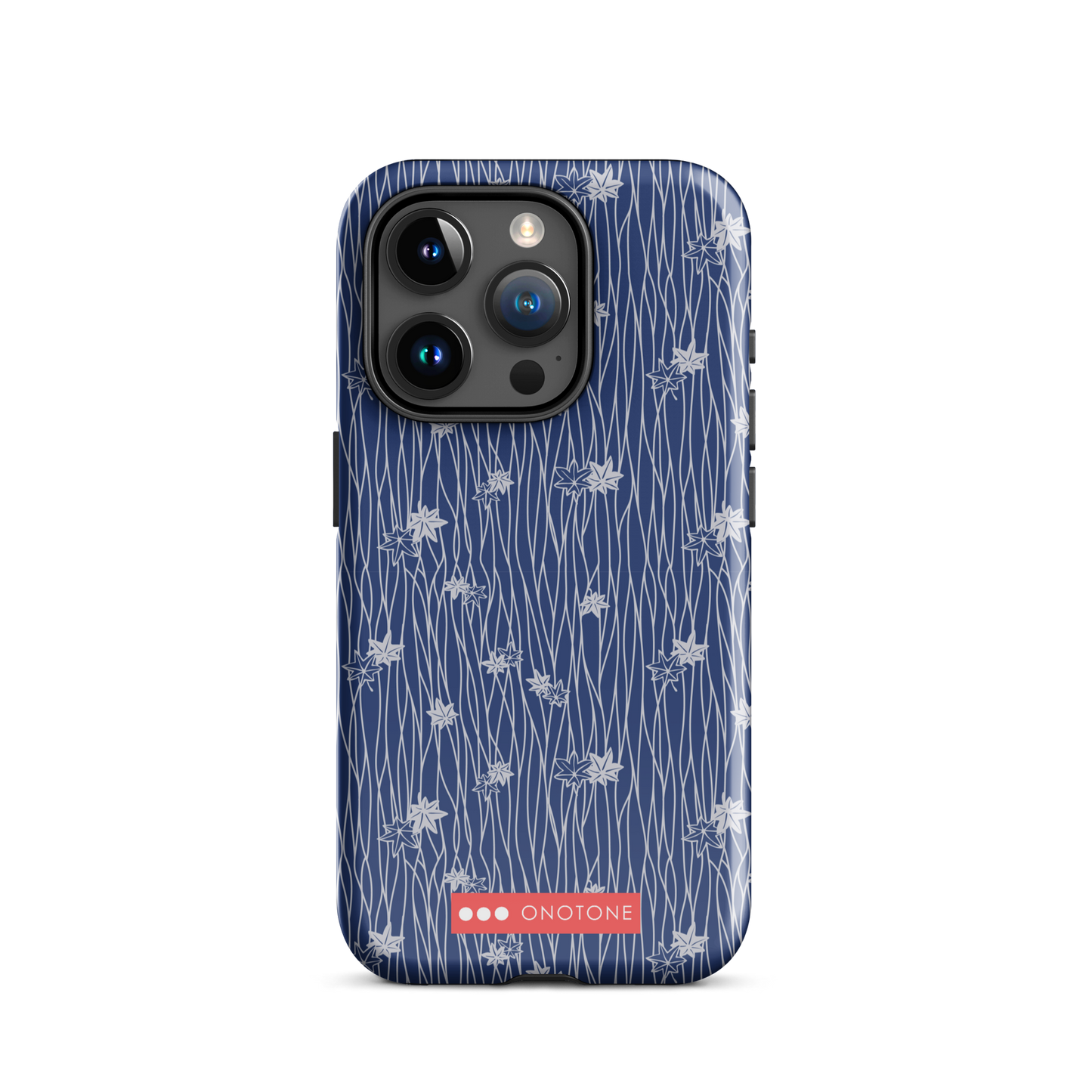 Japanese design indigo iPhone® Case with flower patterns