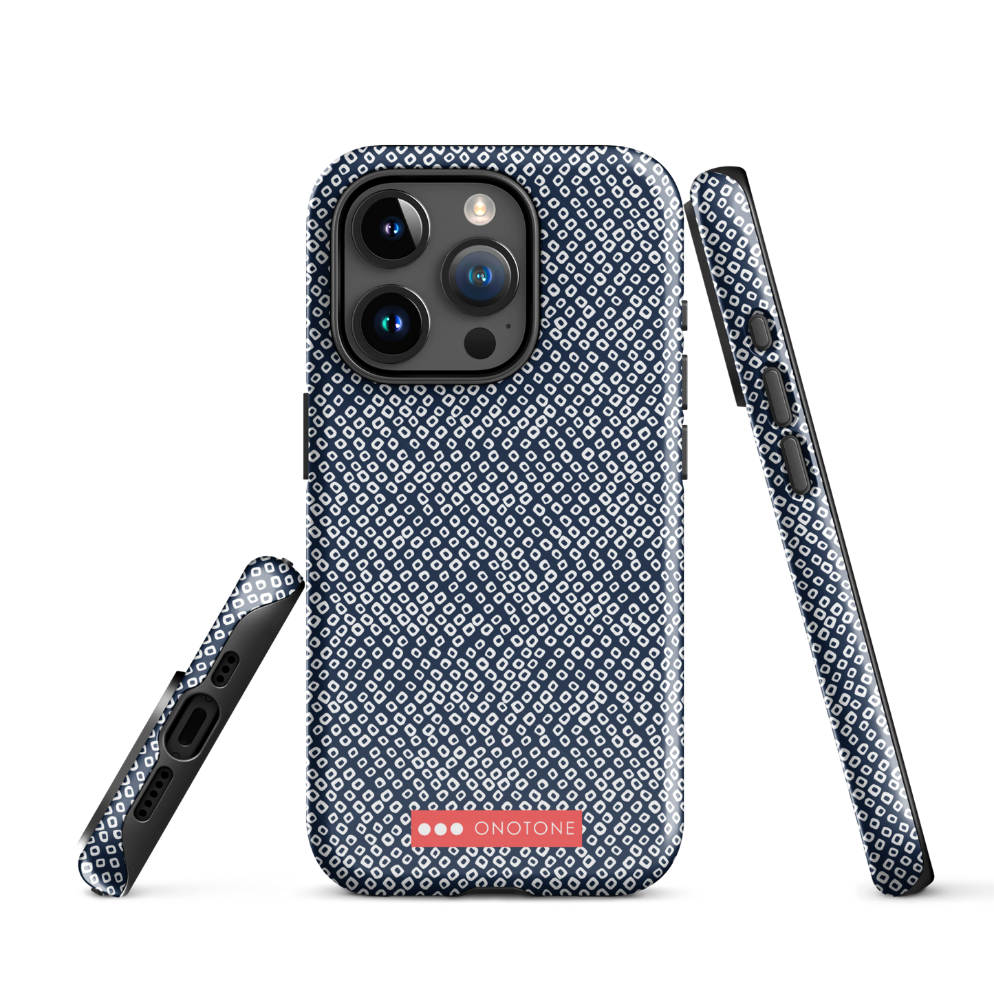 Japanese design indigo iPhone® Case with dotted patterns