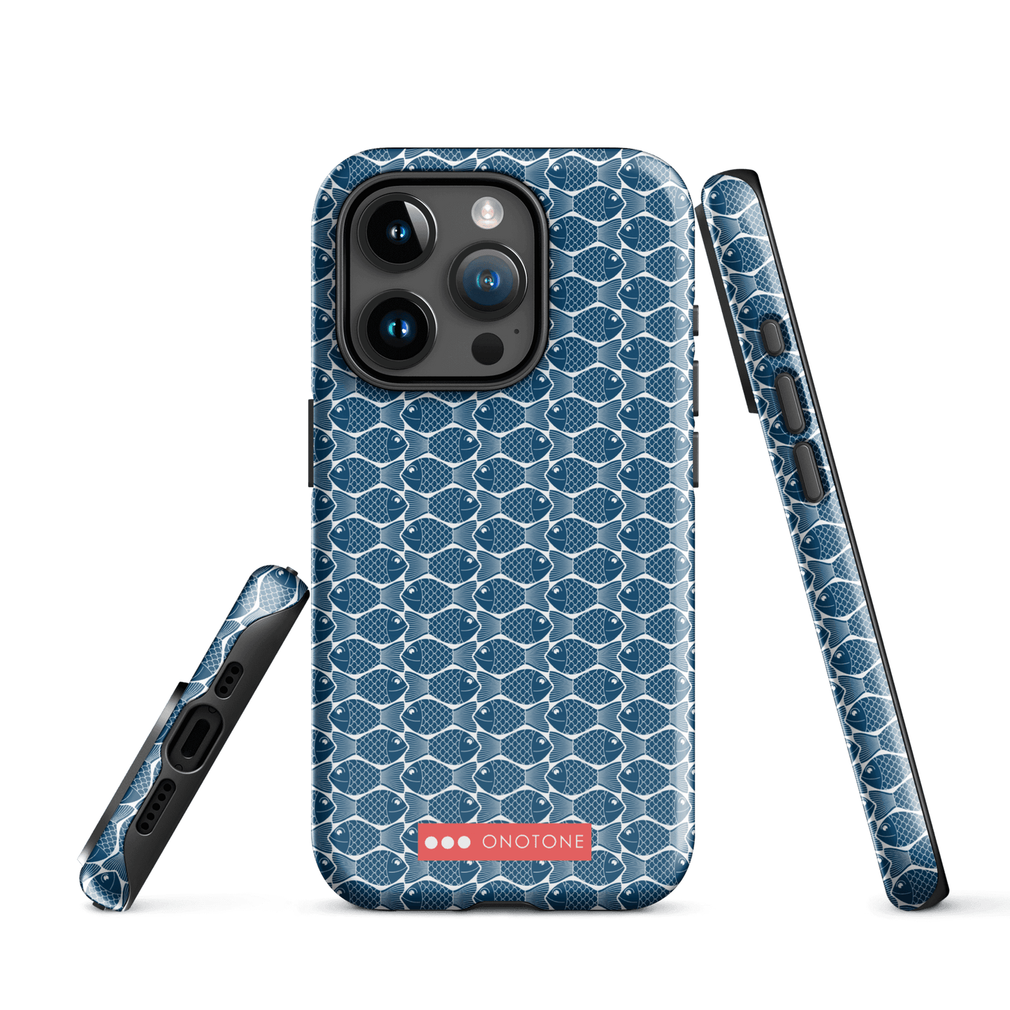 Japanese iPhone® Case with traditional Indigo fish patterns (IND-048)