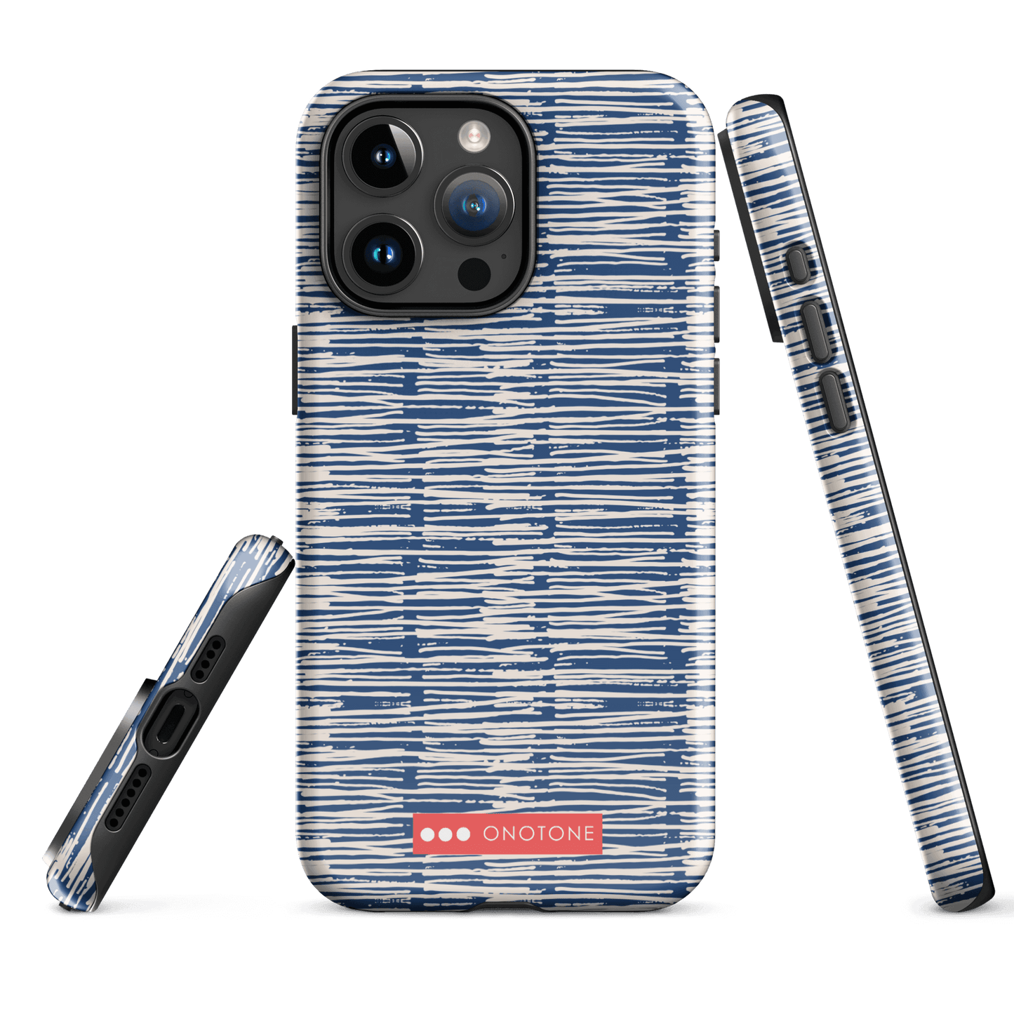 Japanese design indigo iPhone® Case with blue patterns (IND-032)