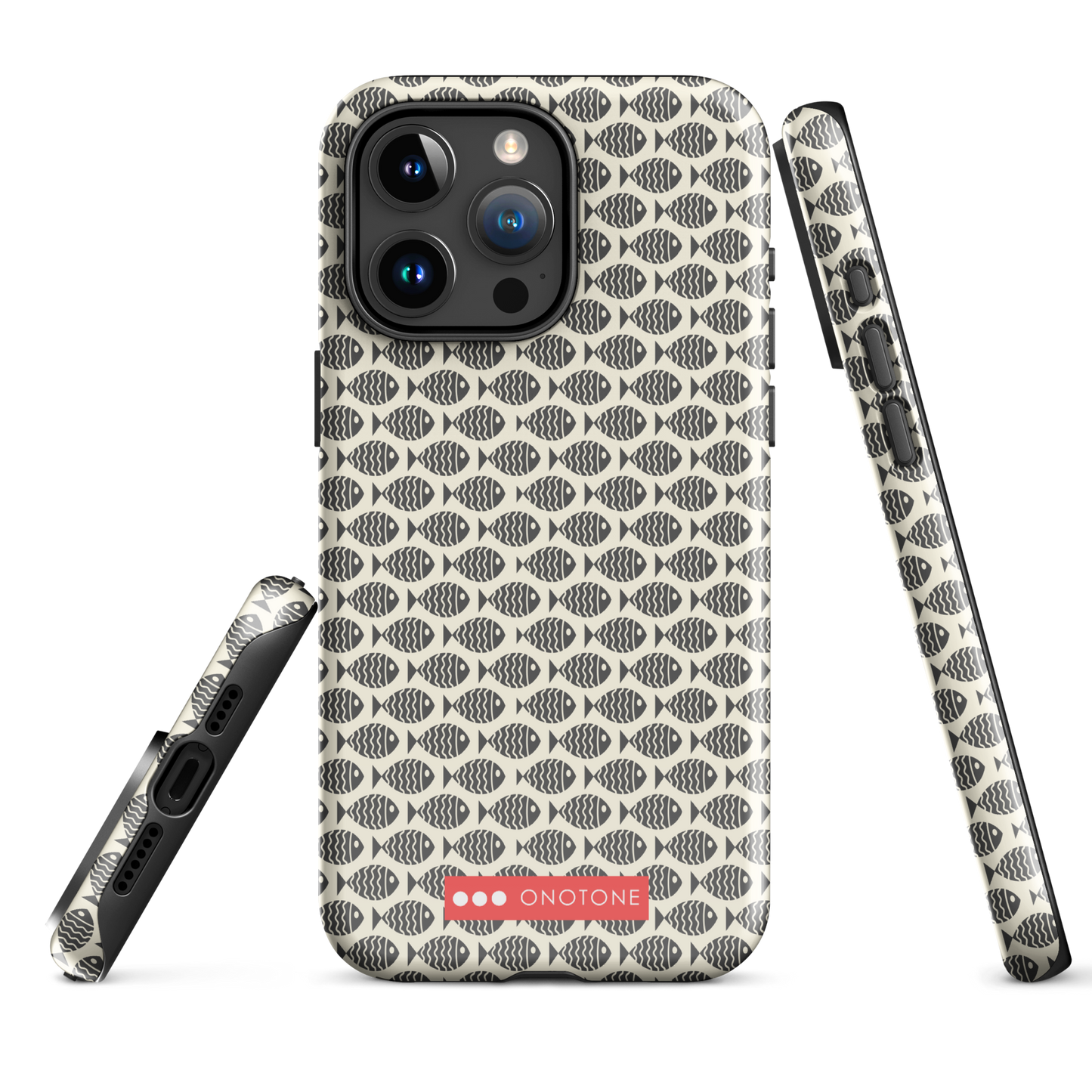 Japanese design indigo iPhone® Case with fish patterns (IND-022)