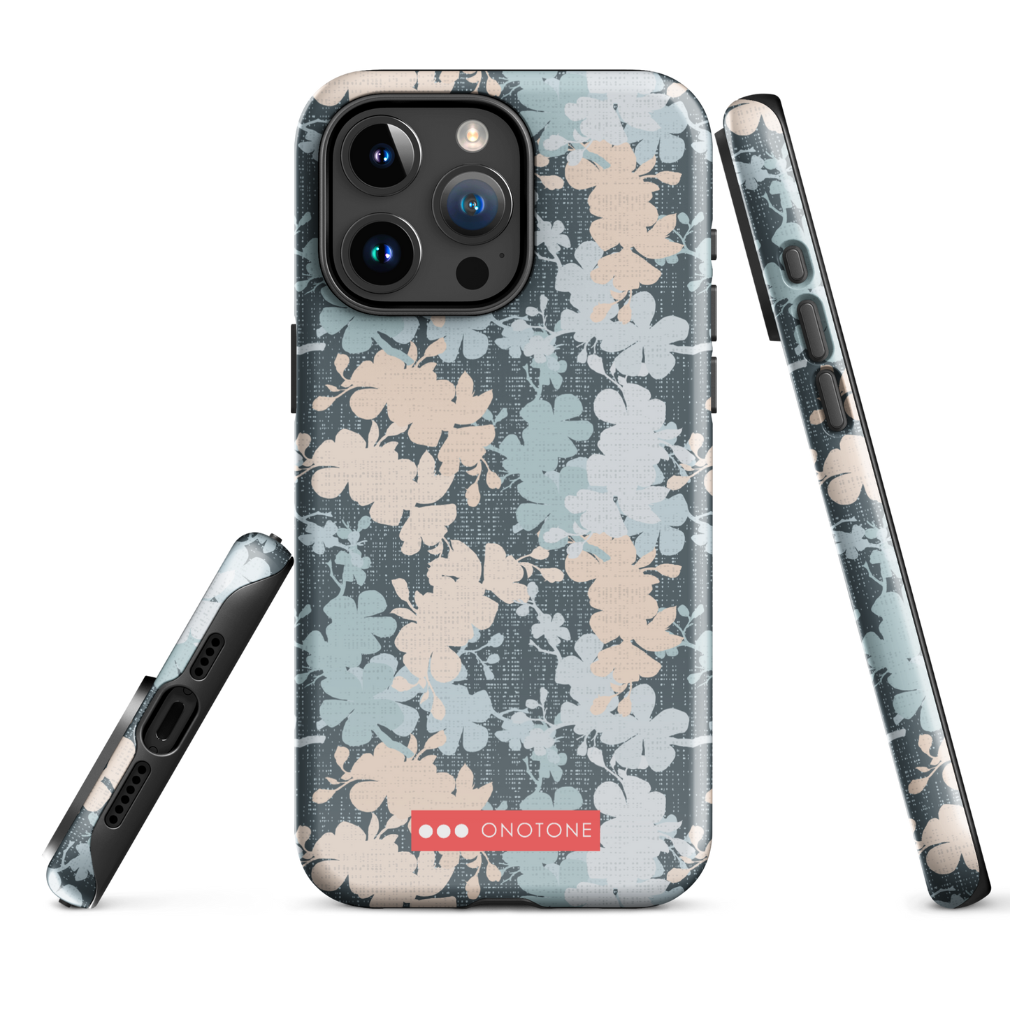 Japanese design indigo iPhone® Case with sakura flower patterns