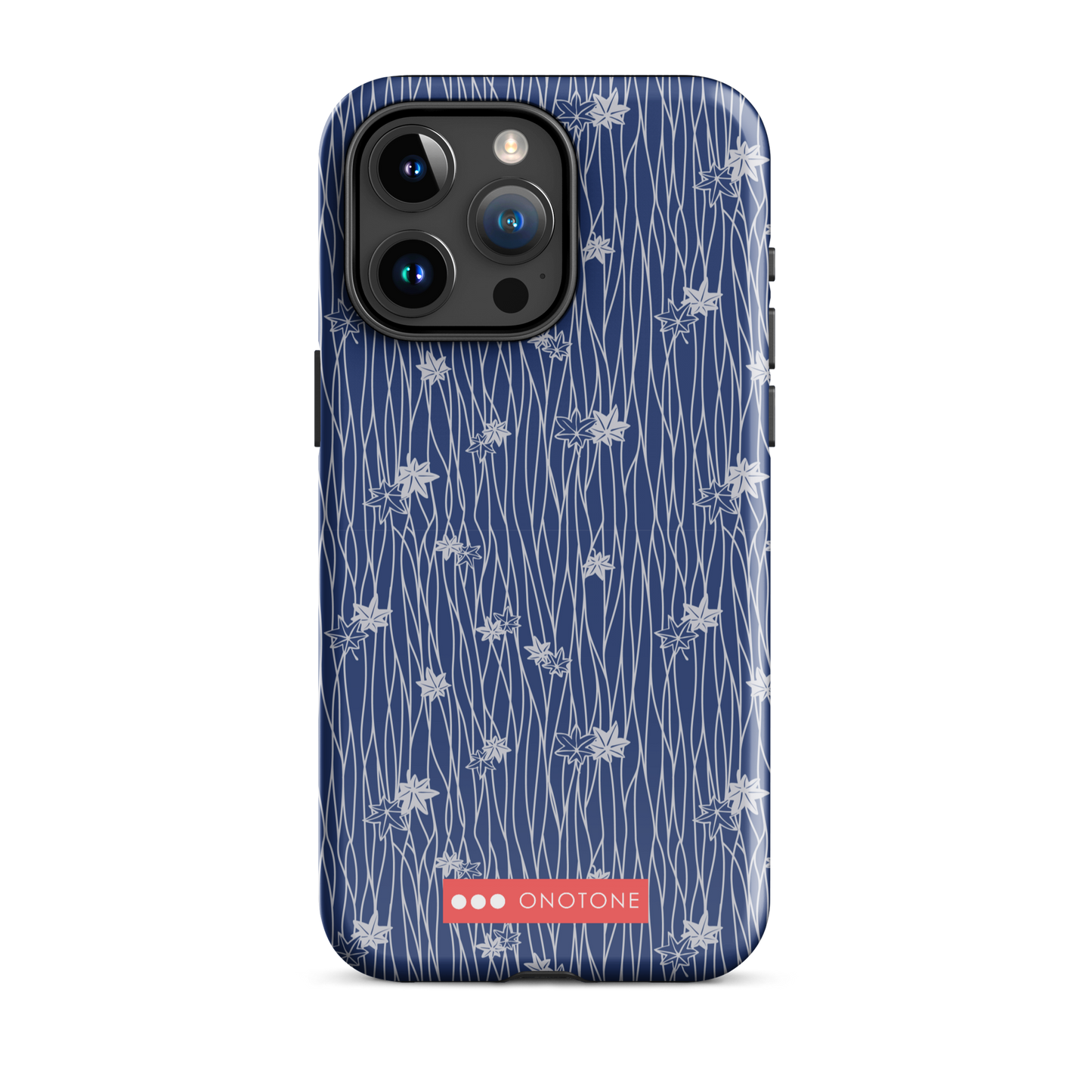 Japanese design indigo iPhone® Case with flower patterns