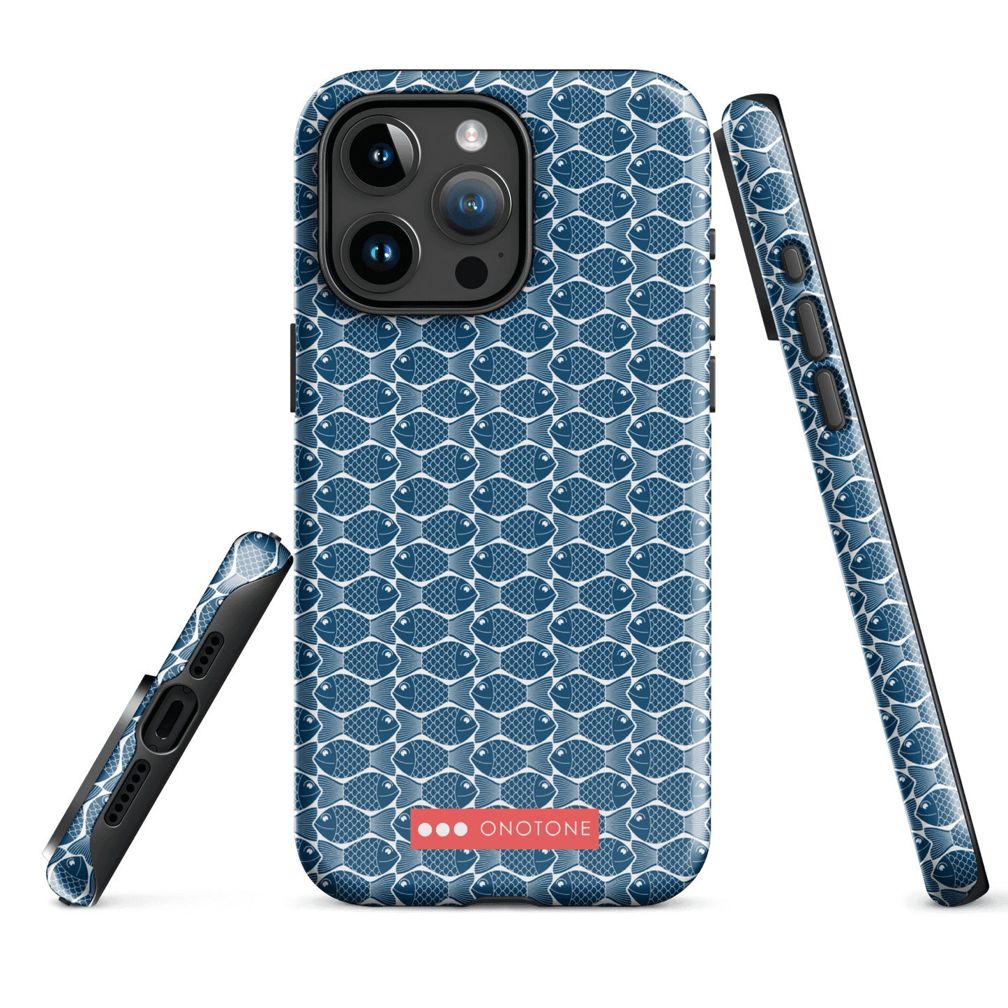 Japanese iPhone® Case with traditional Indigo fish patterns (IND-048)