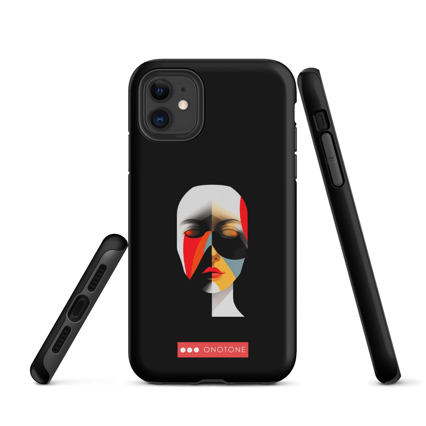 Dual Layer black modern iPhone® Case