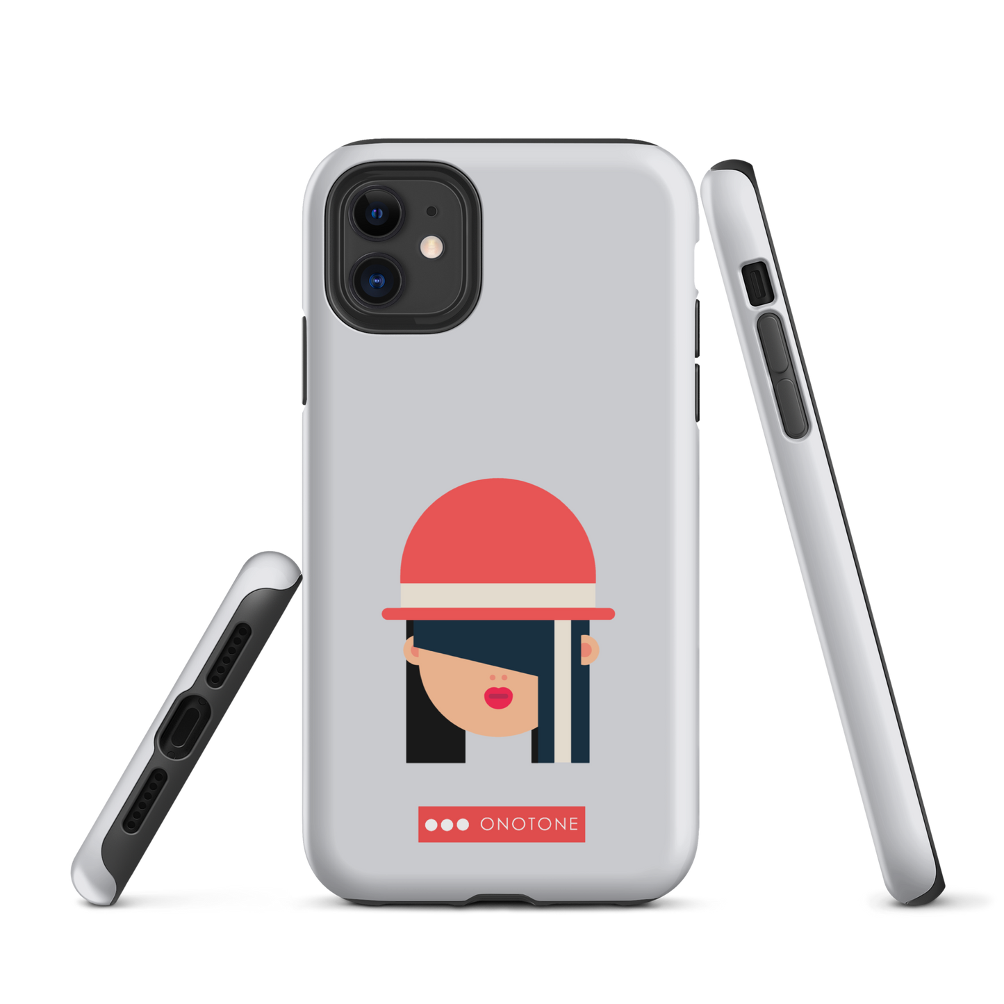 Dual Layer white modern iPhone® Case