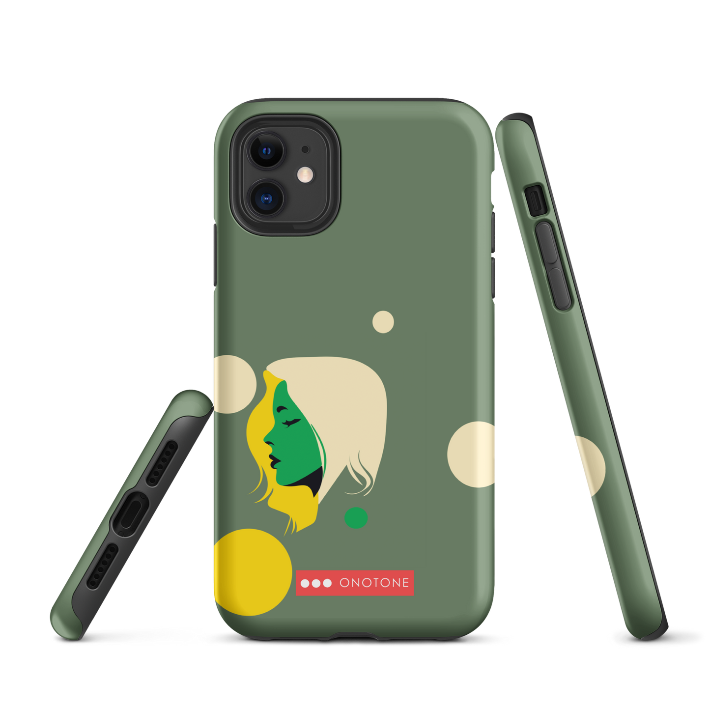 Dual Layer green modern iPhone® Case