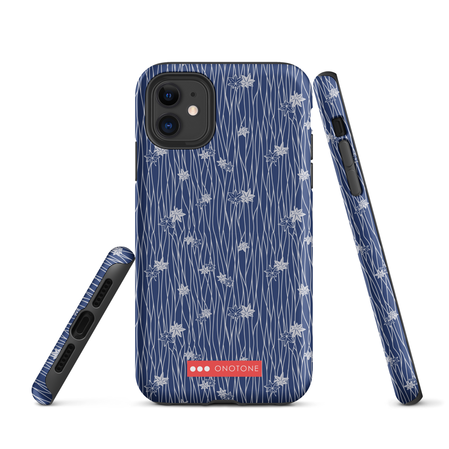 Japanese design indigo iPhone® Case with flower patterns