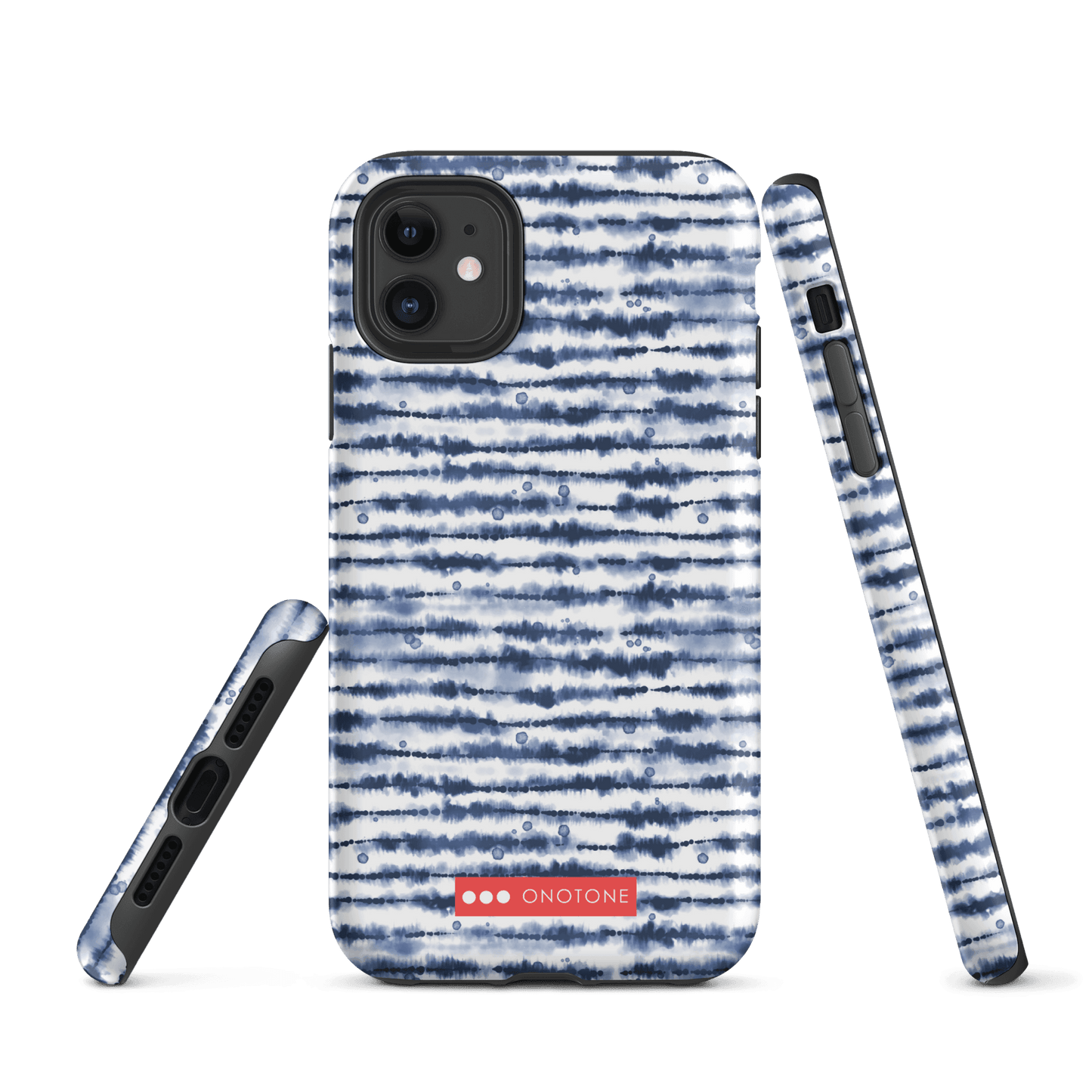 Japanese design indigo iPhone® Case with hand drawn patterns (IND-002)