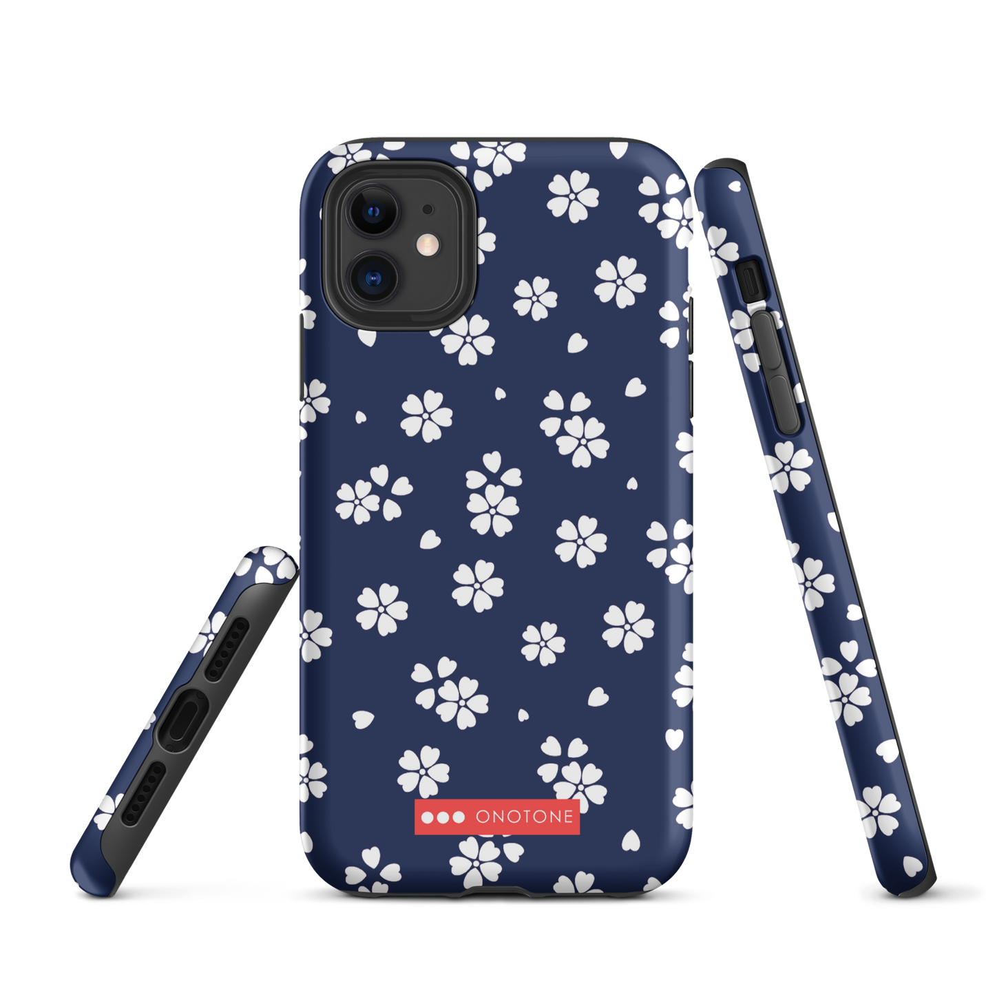 Japanese design indigo iPhone® Case with blue sakura patterns