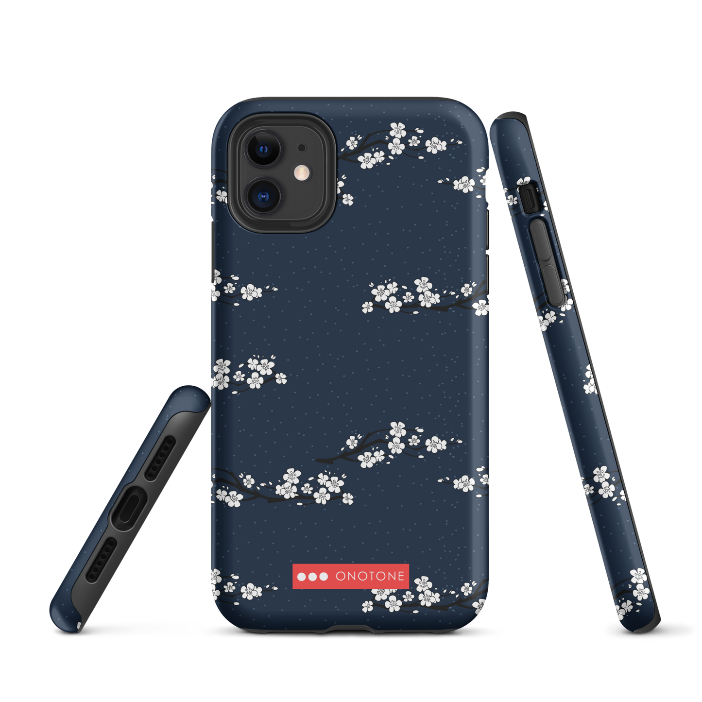 Japanese design indigo iPhone® Case with cherry blossoms