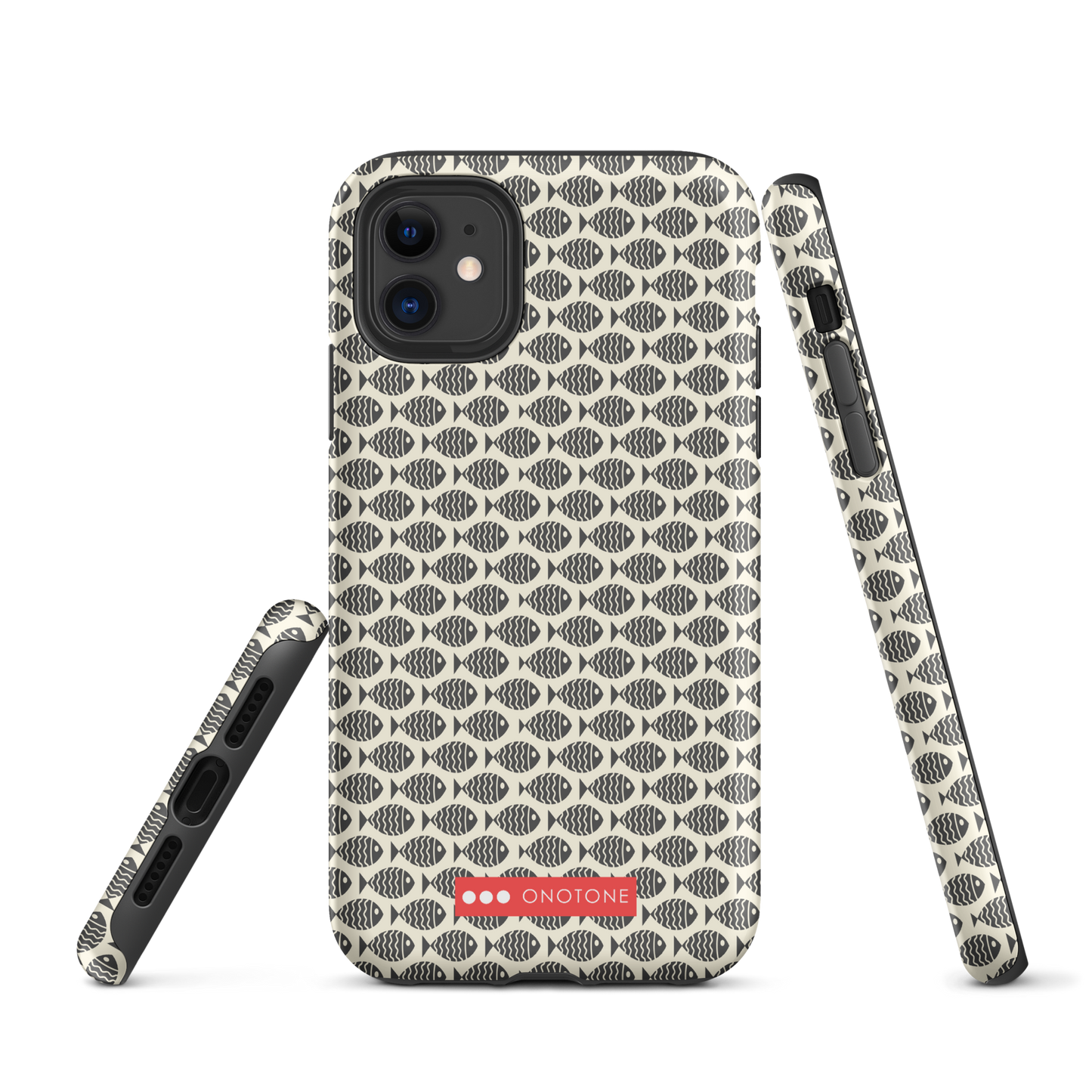 Japanese design indigo iPhone® Case with fish patterns