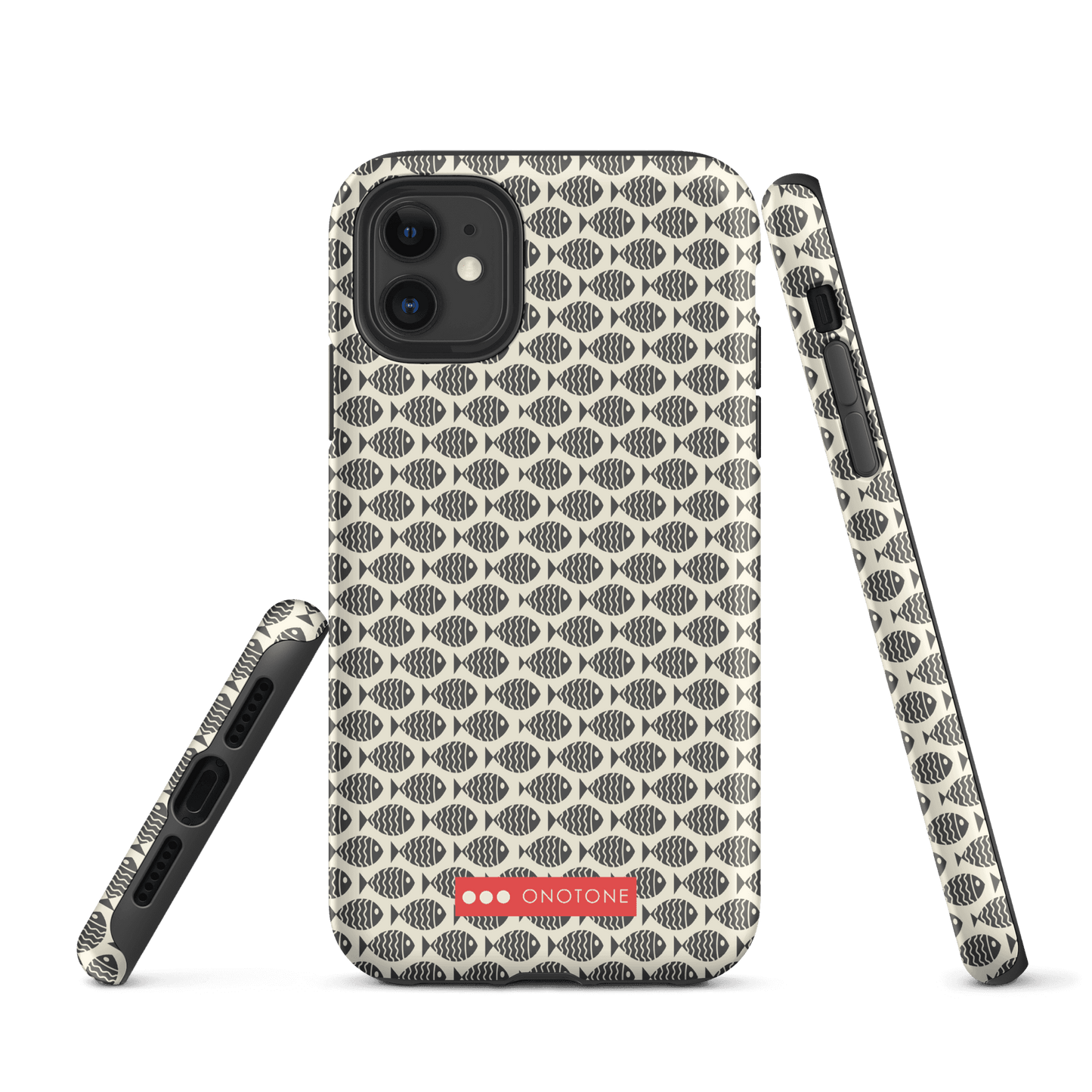 Japanese design indigo iPhone® Case with fish patterns (IND-022)
