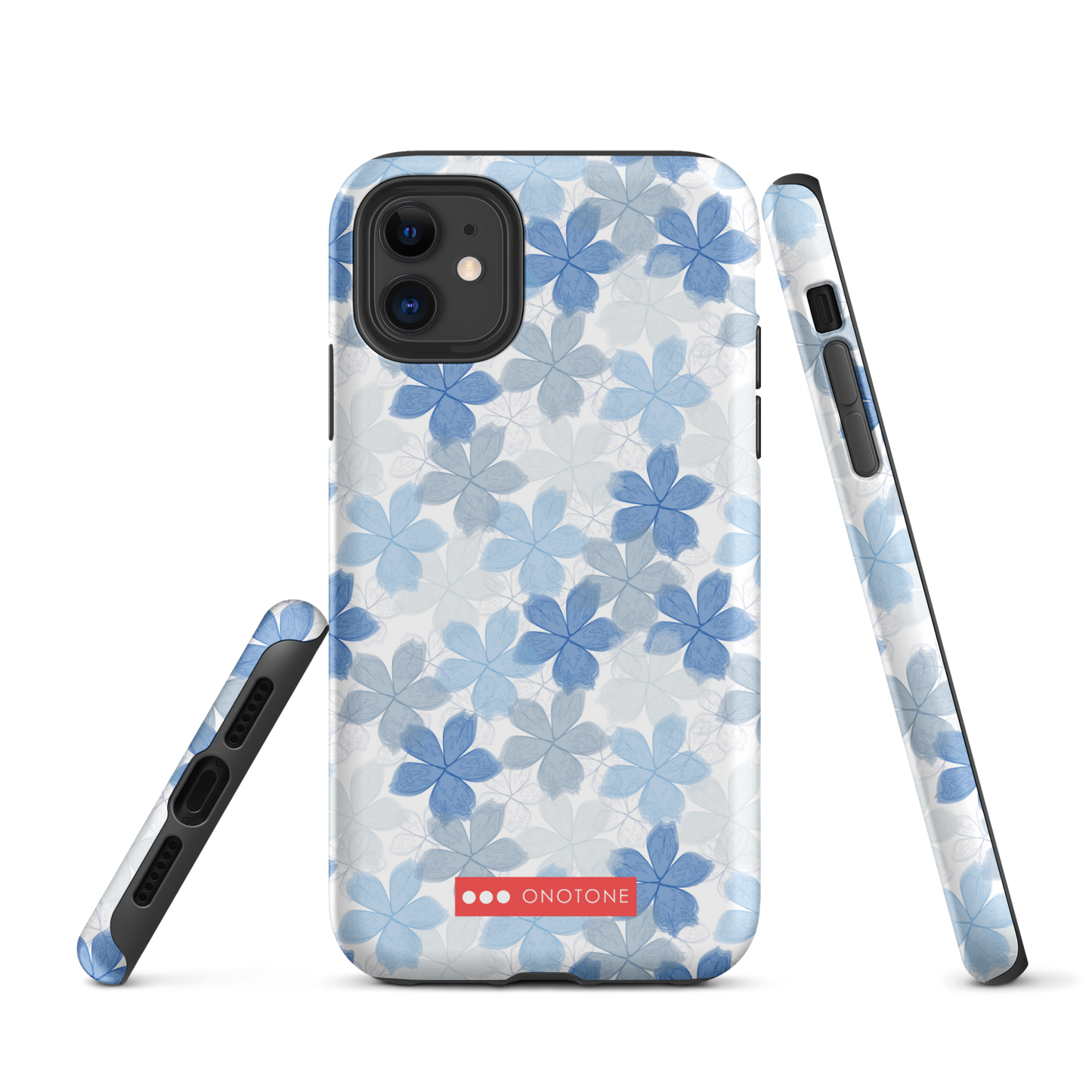 Japanese design indigo iPhone® Case with floral patterns
