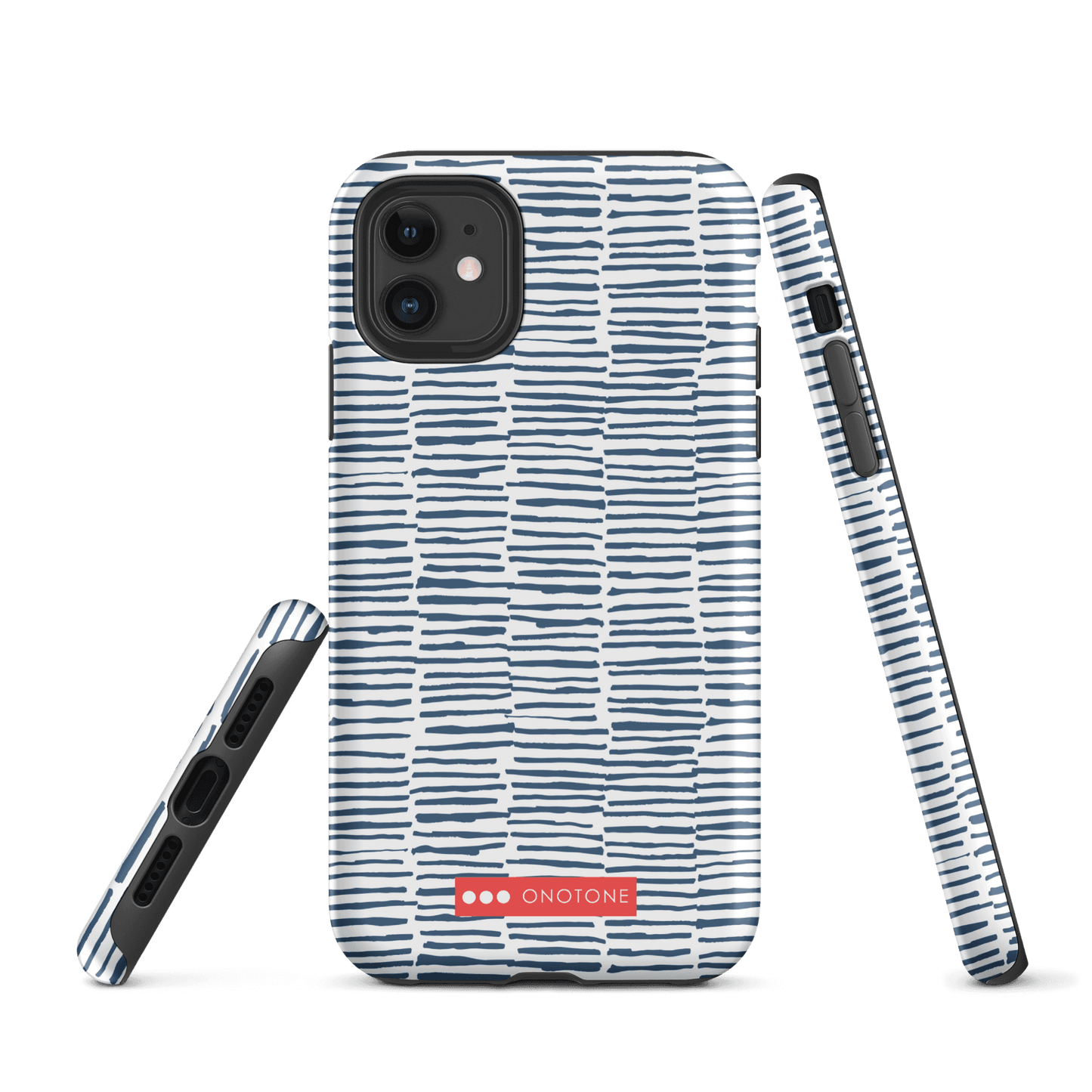 Japanese design indigo iPhone® Case with blue lines (IND-029)