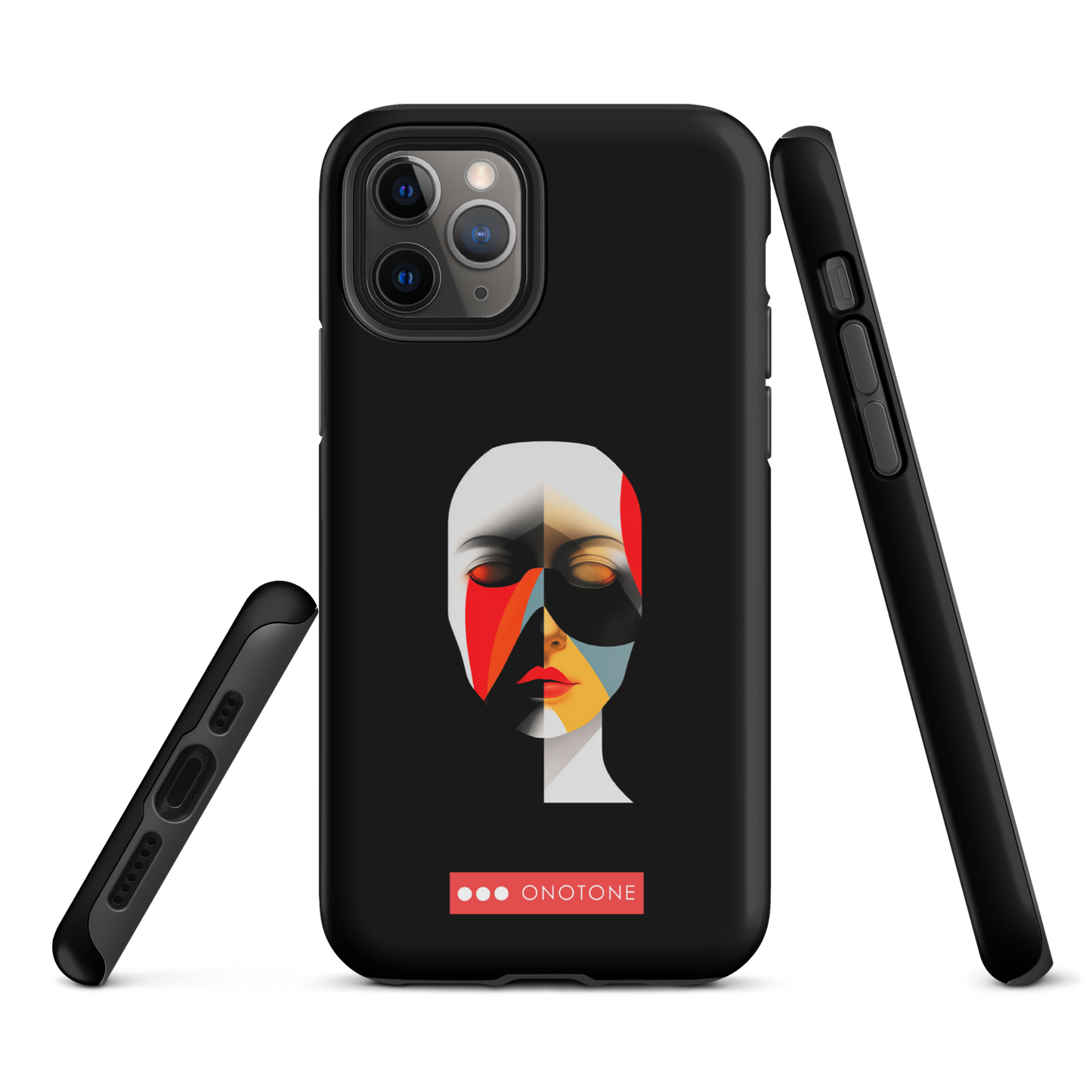 Dual Layer black modern iPhone® Case