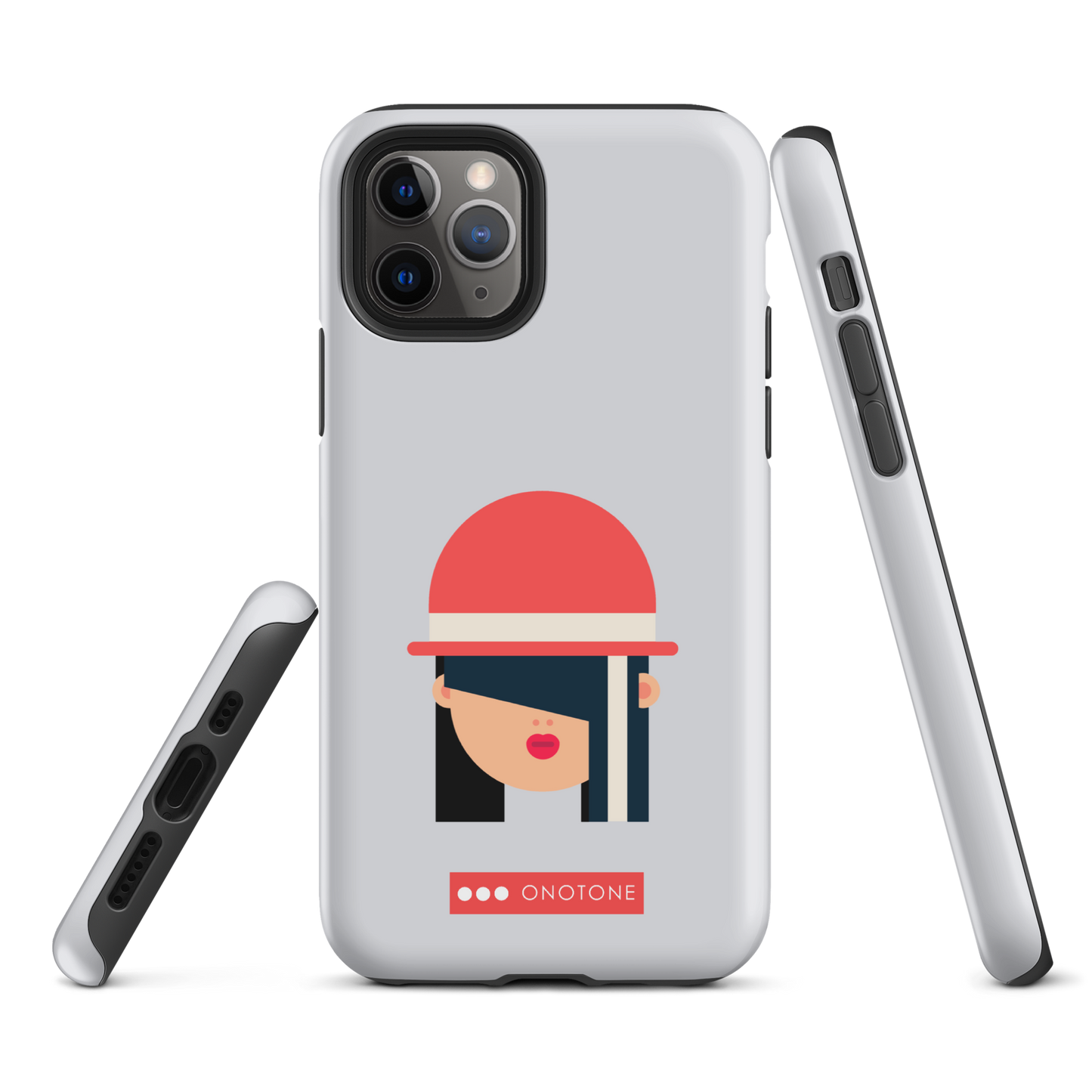 Dual Layer white modern iPhone® Case