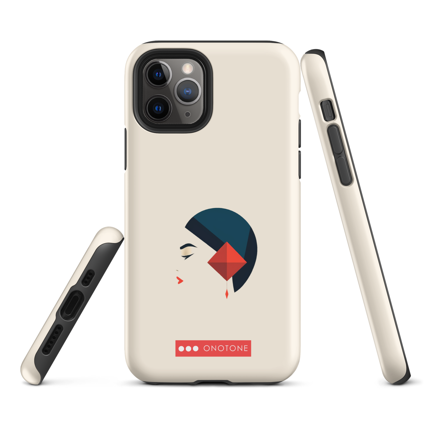 Dual Layer white modern iPhone® Case