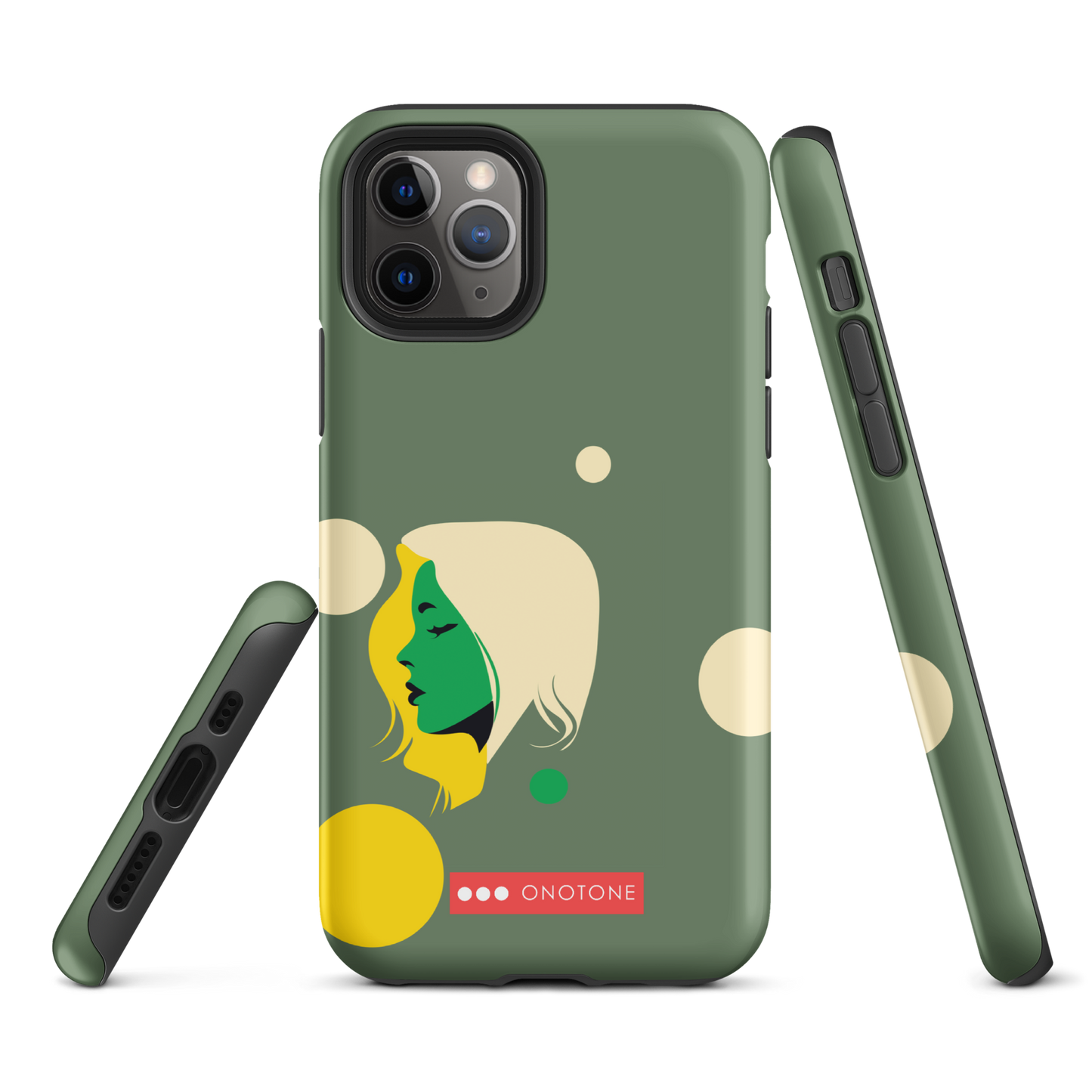 Dual Layer green modern iPhone® Case