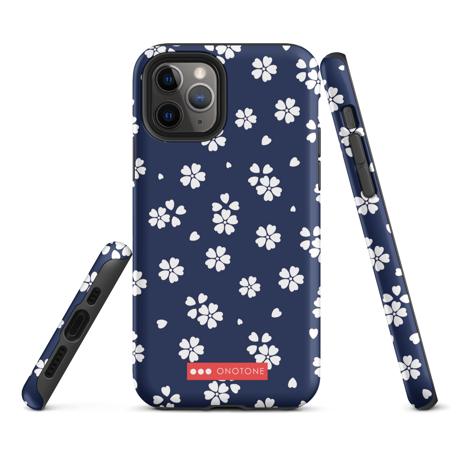 Japanese design indigo iPhone® Case with blue sakura patterns