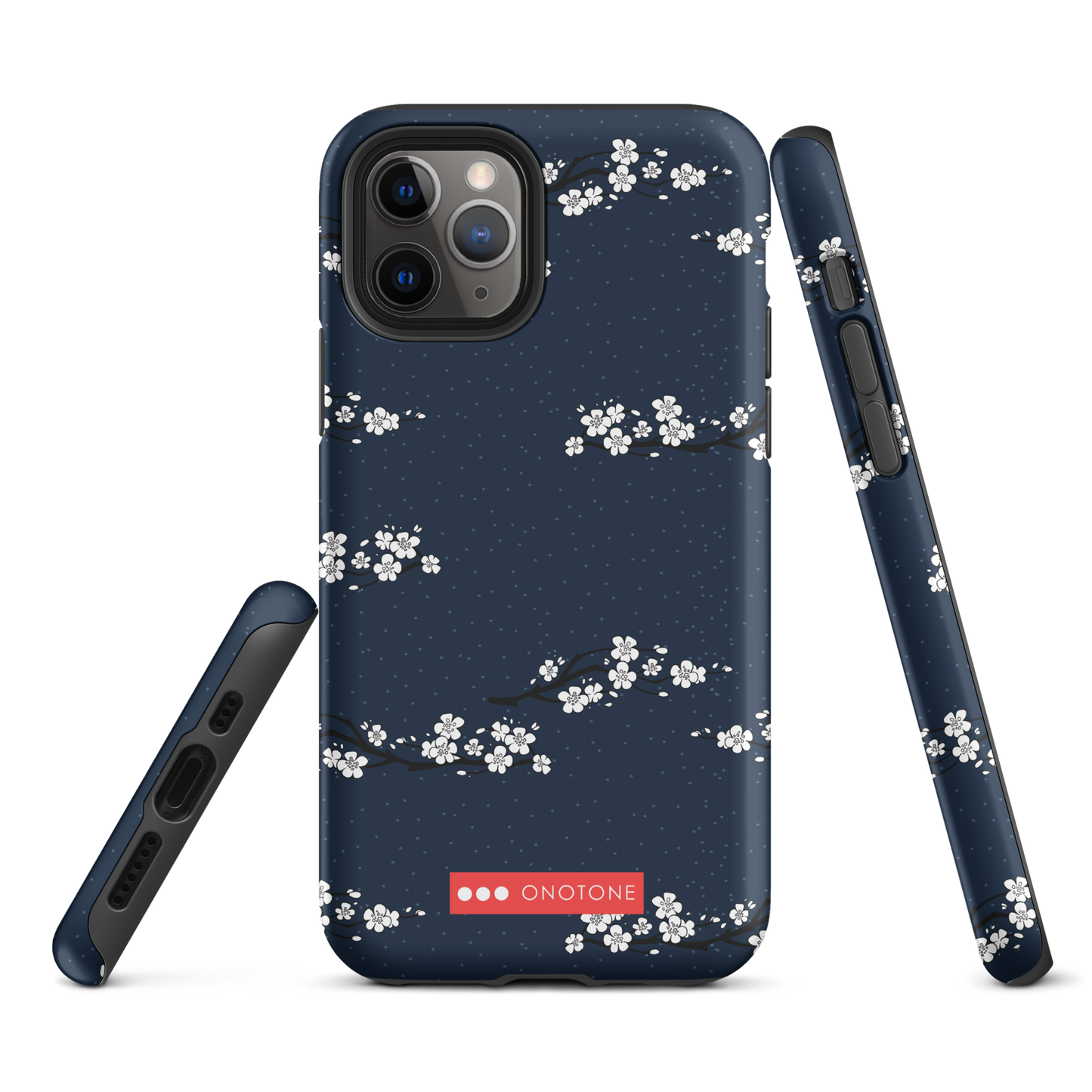 Japanese design indigo iPhone® Case with cherry blossoms