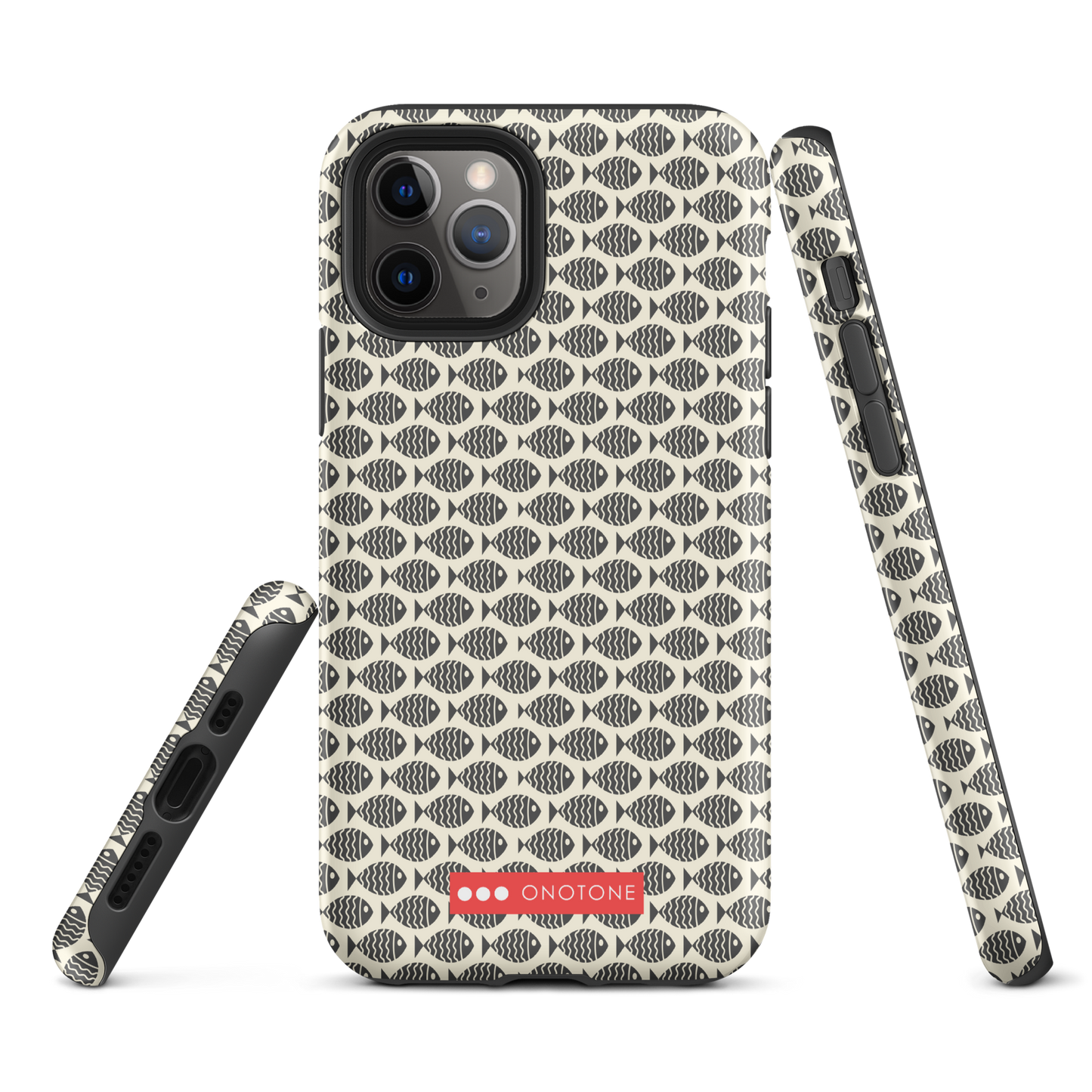 Japanese design indigo iPhone® Case with fish patterns