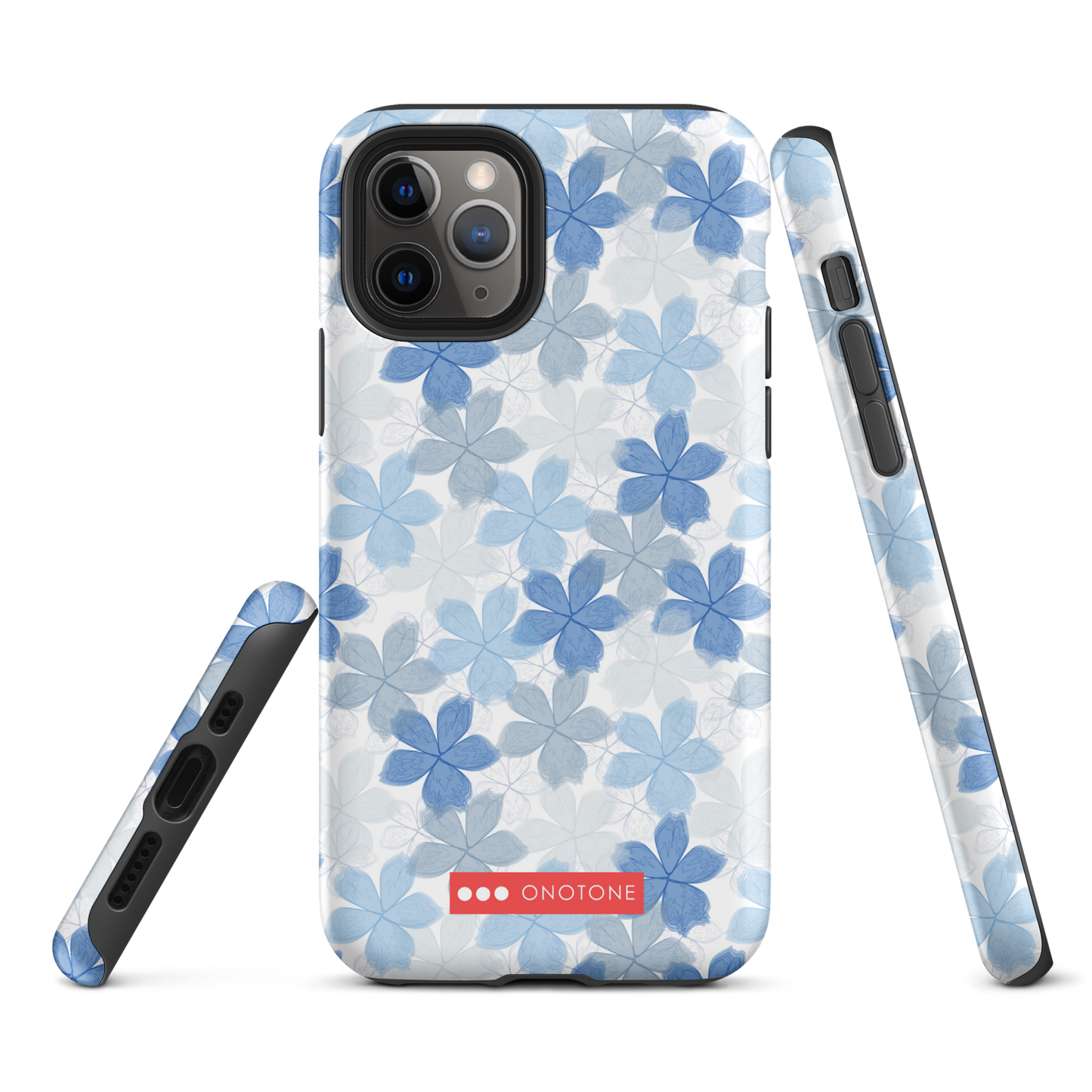 Japanese design indigo iPhone® Case with floral patterns