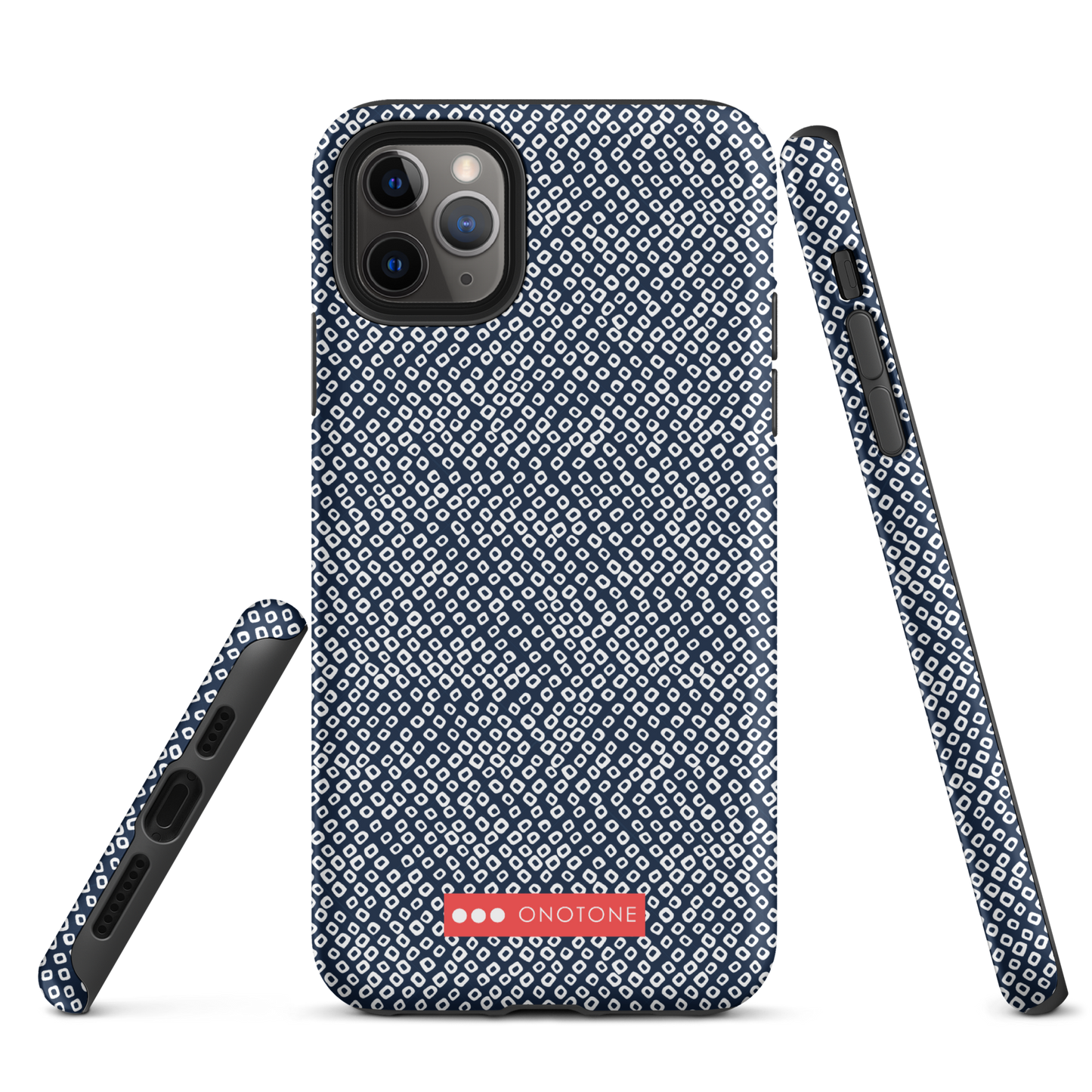 Japanese design indigo iPhone® Case with dotted patterns