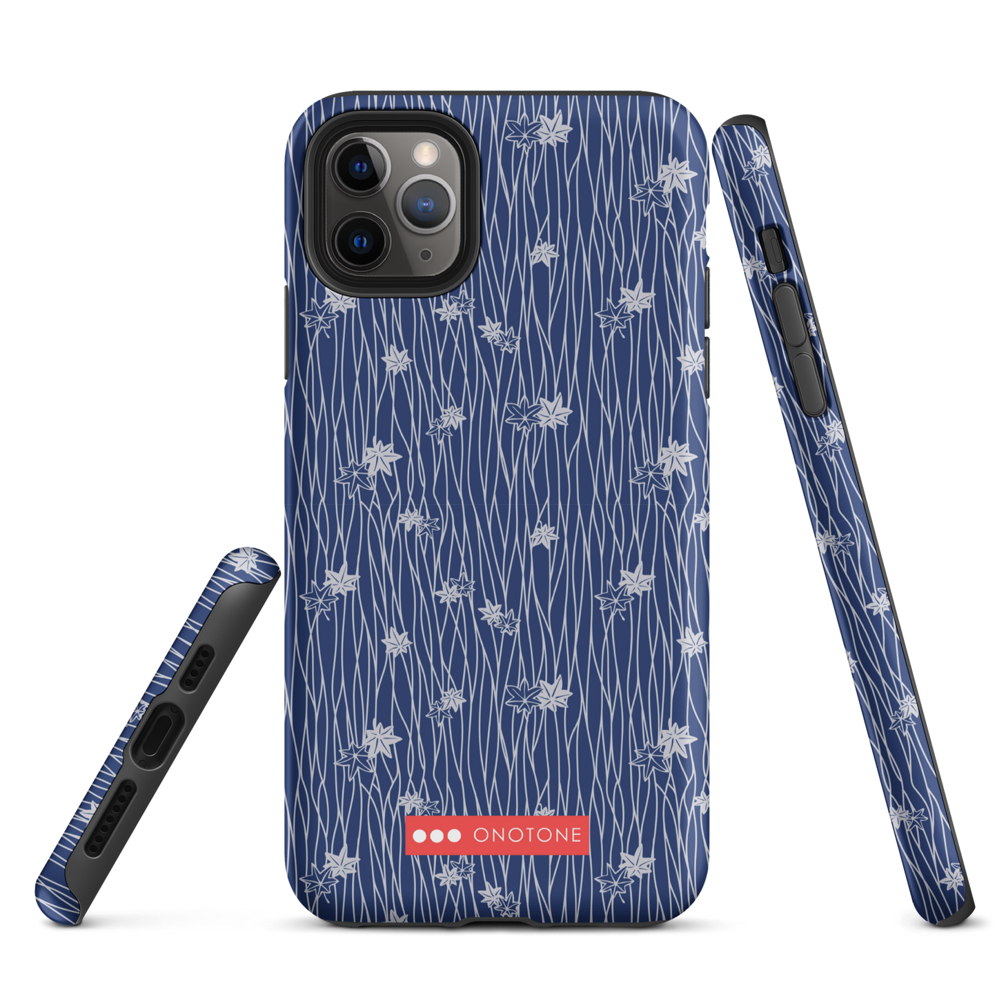 Japanese design indigo iPhone® Case with flower patterns