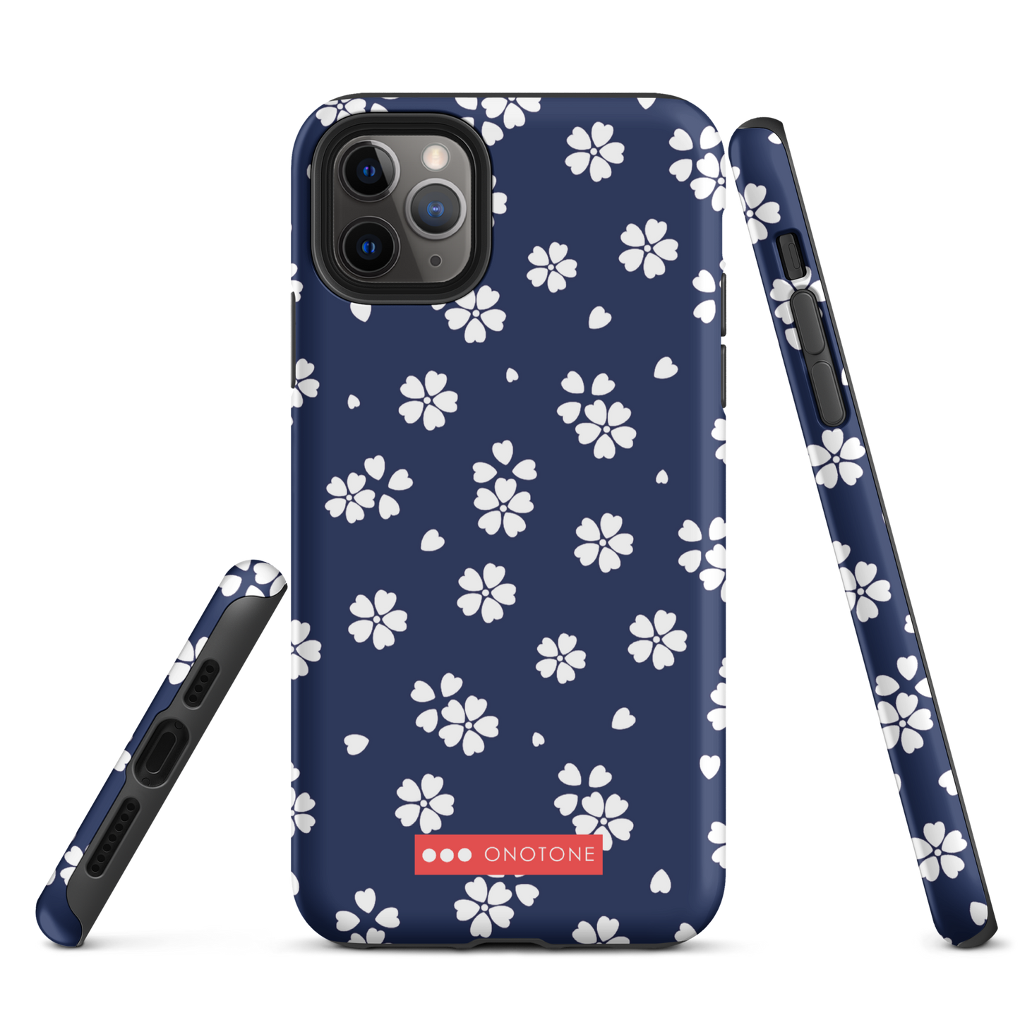 Japanese design indigo iPhone® Case with blue sakura patterns