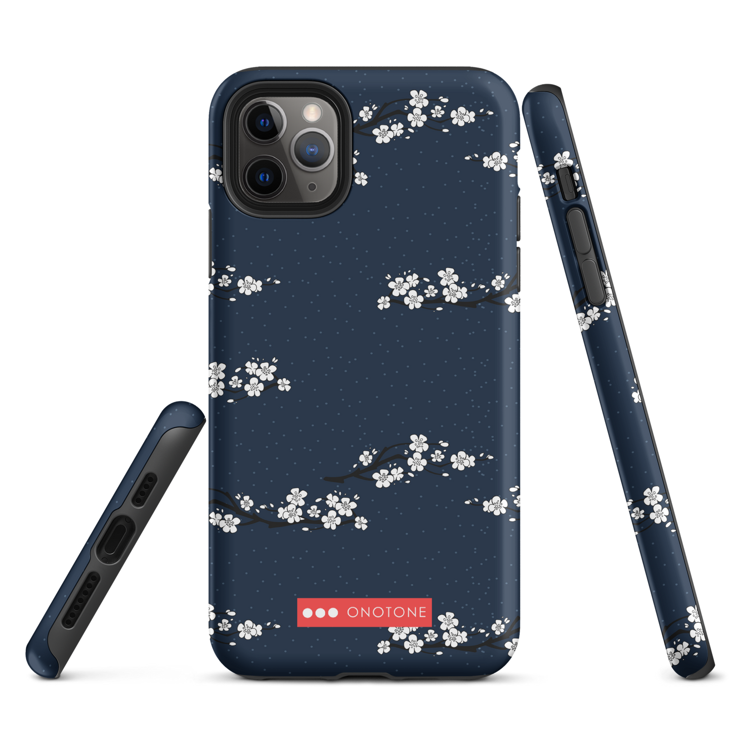 Japanese design indigo iPhone® Case with cherry blossoms