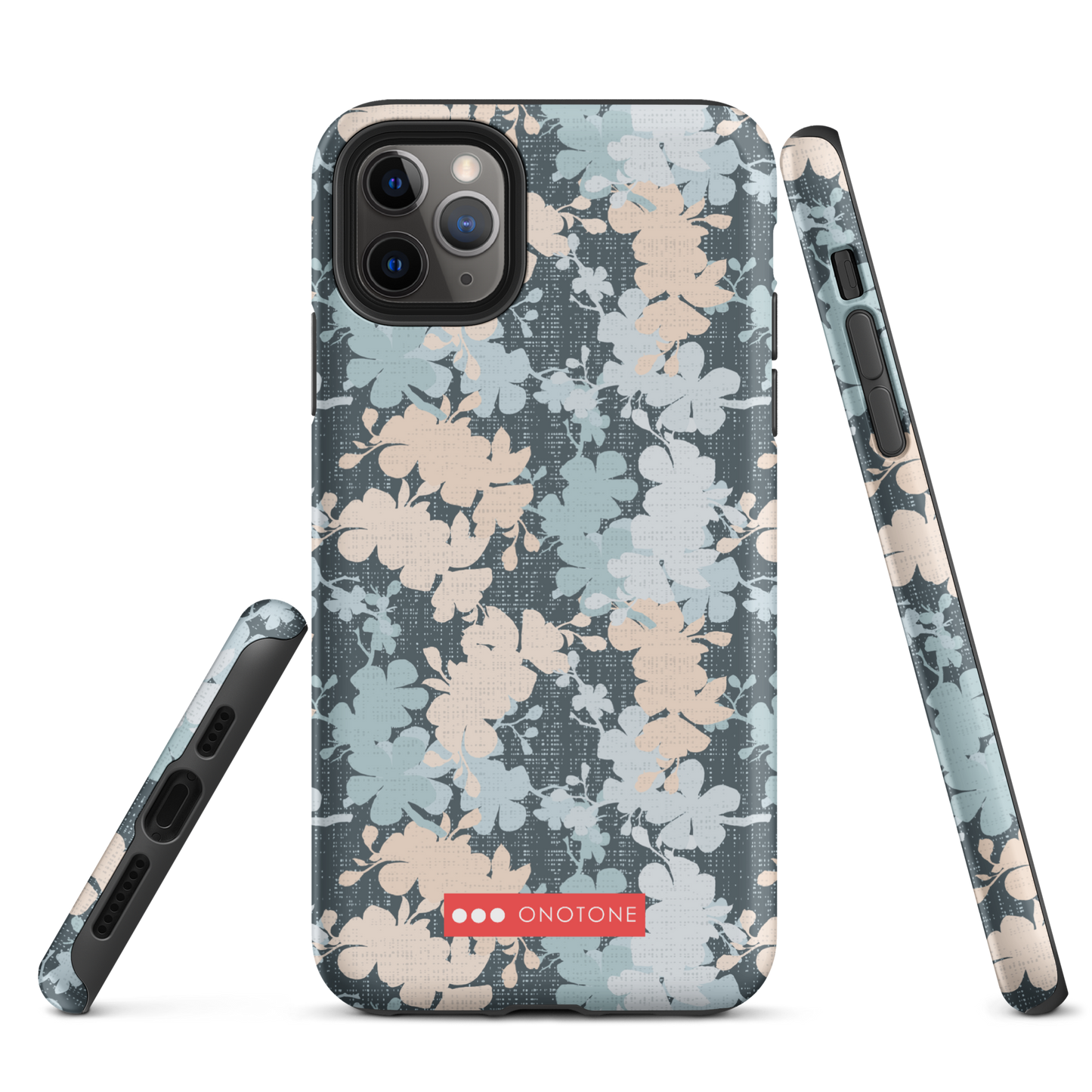 Japanese design indigo iPhone® Case with sakura flower patterns