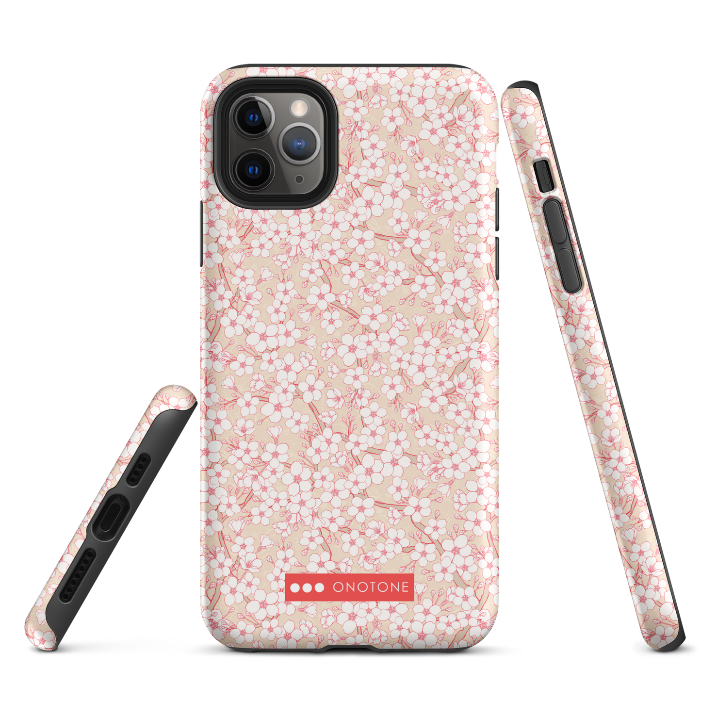 Japanese design indigo iPhone® Case with pink cherry blossom