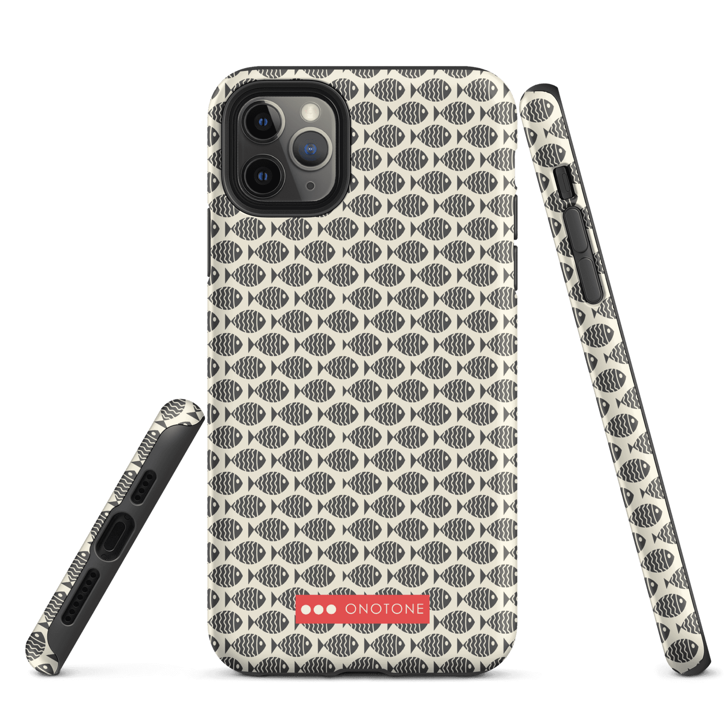 Japanese design indigo iPhone® Case with fish patterns (IND-022)