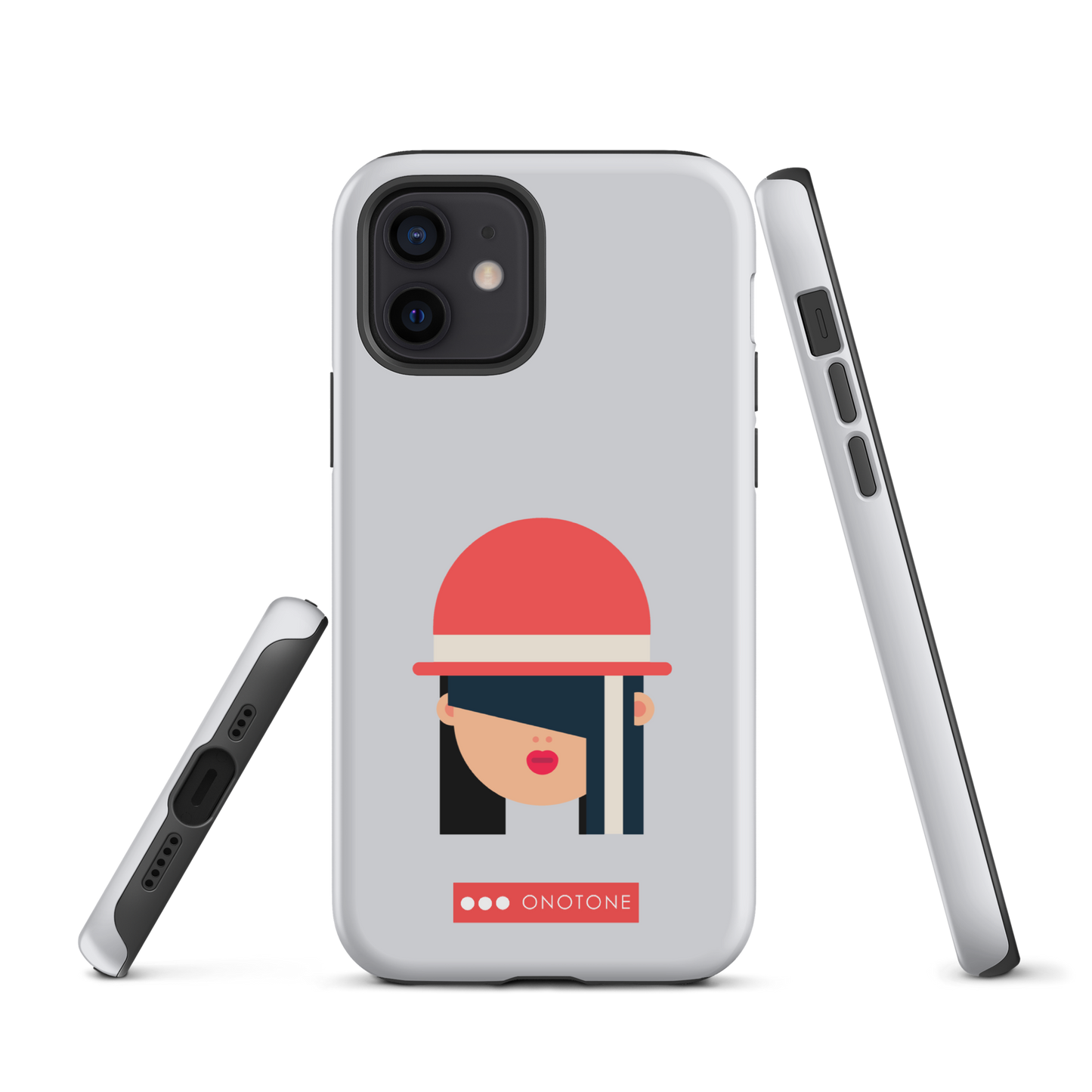 Dual Layer white modern iPhone® Case
