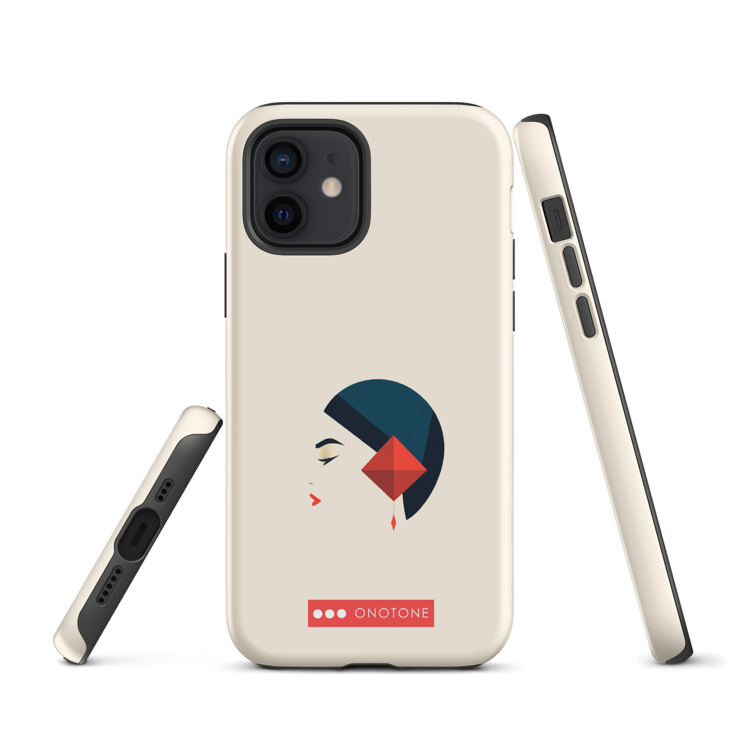 Dual Layer white modern iPhone® Case