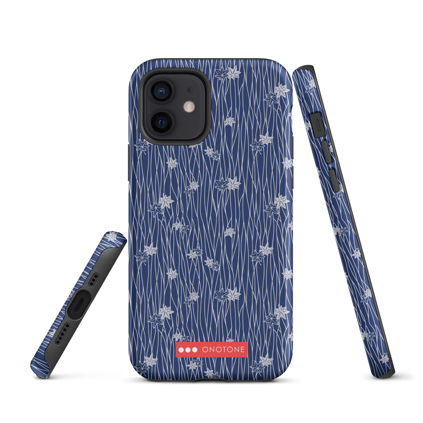 Japanese design indigo iPhone® Case with flower patterns