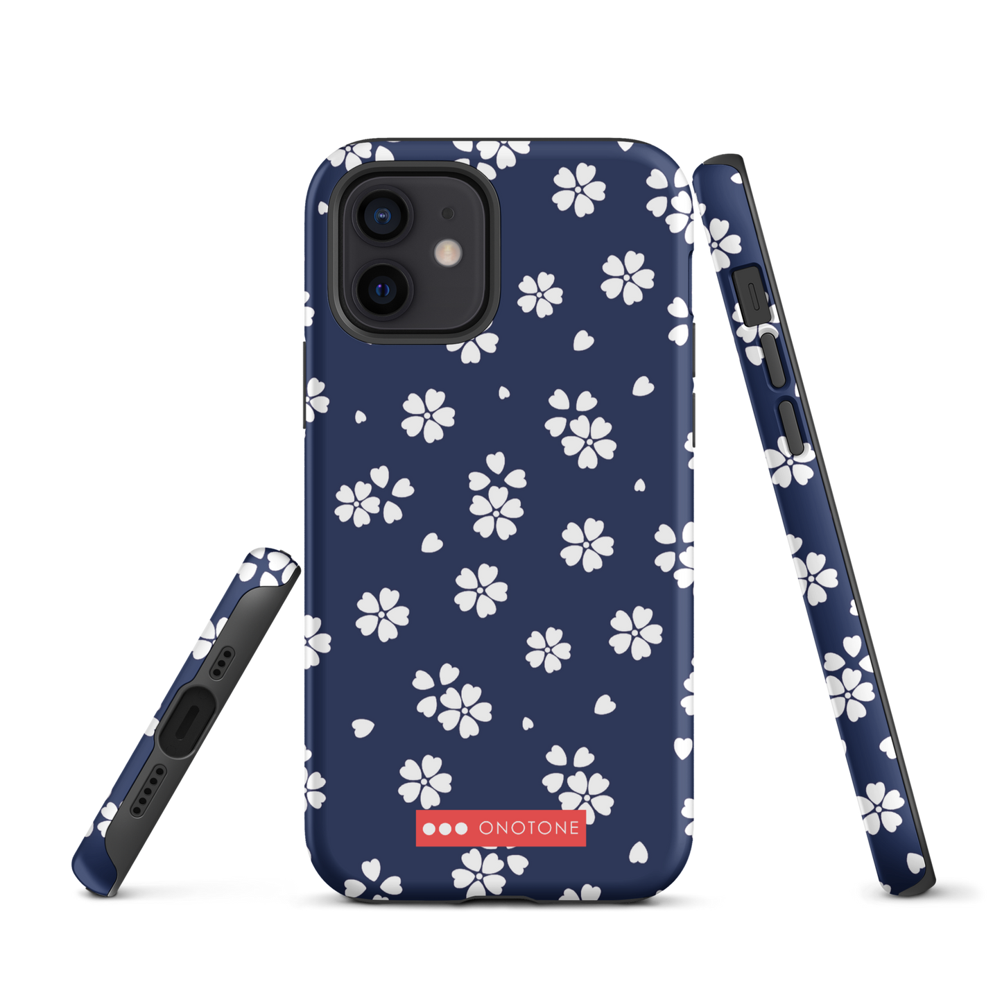 Japanese design indigo iPhone® Case with blue sakura patterns
