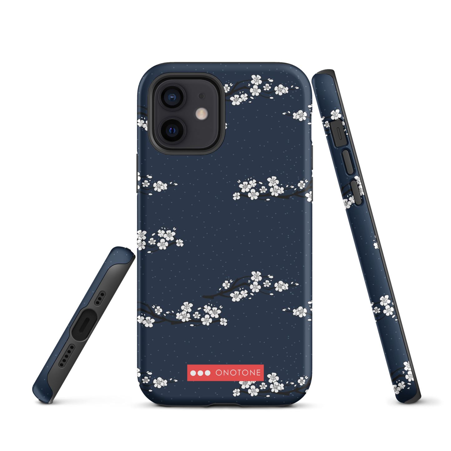 Japanese design indigo iPhone® Case with cherry blossoms