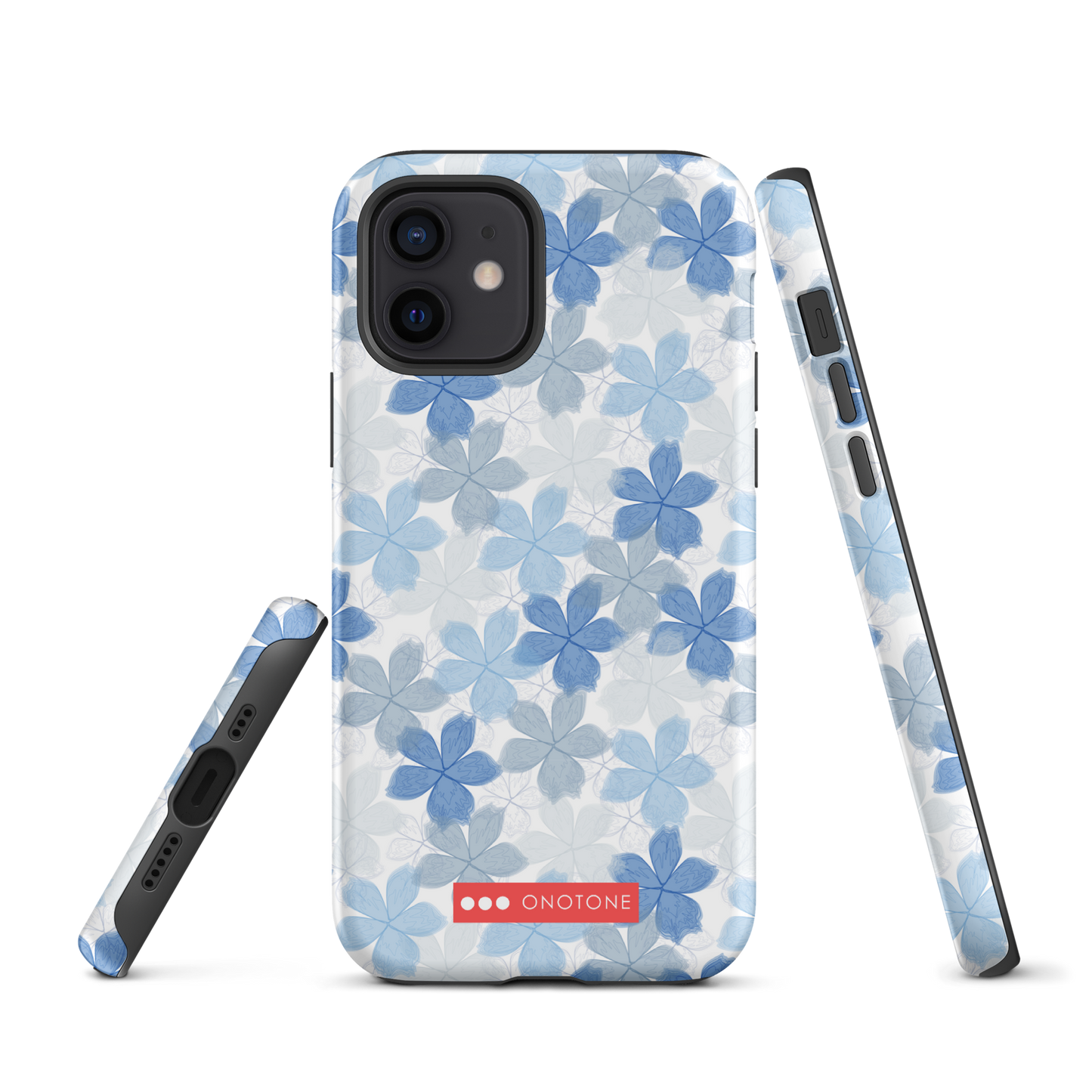 Japanese design indigo iPhone® Case with floral patterns