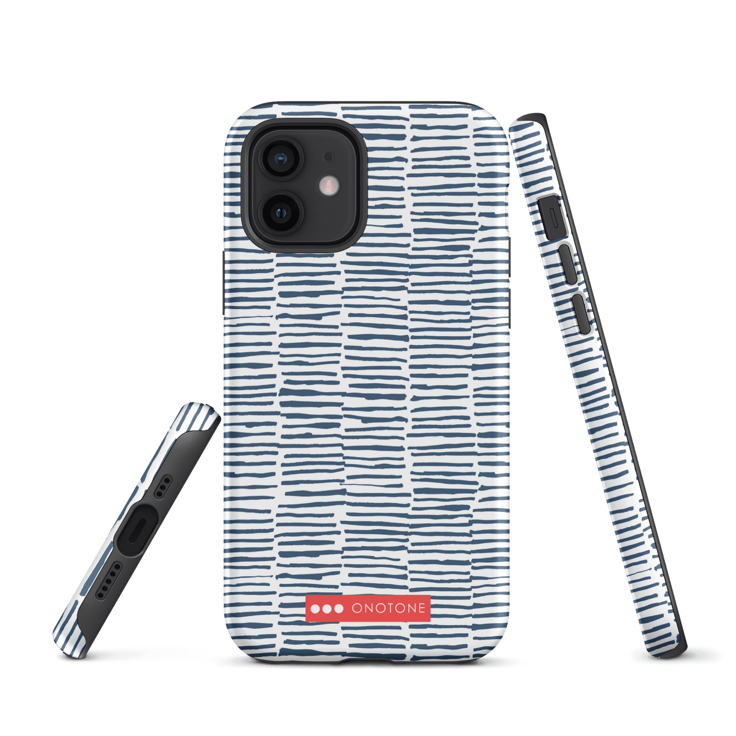 Japanese design indigo iPhone® Case with blue lines (IND-029)