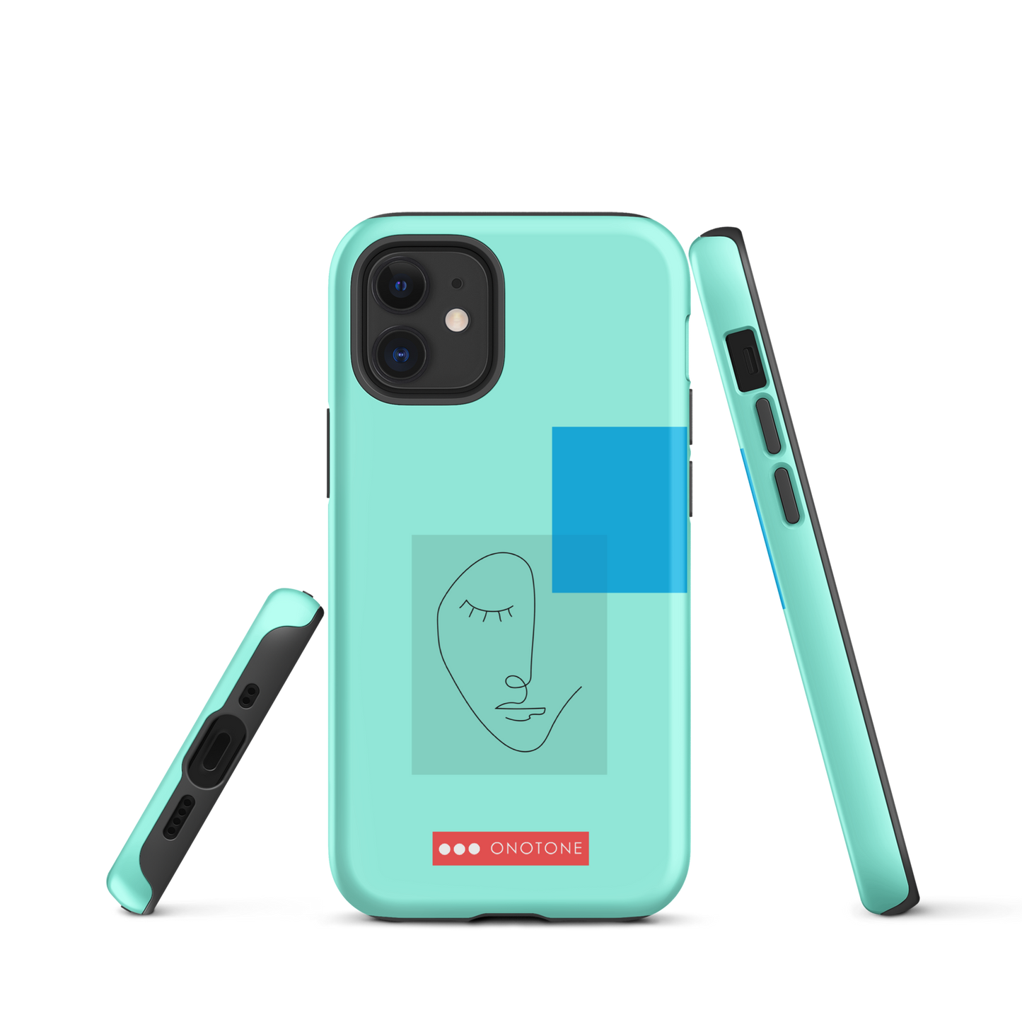 Dual Layer blue modern iPhone® Case