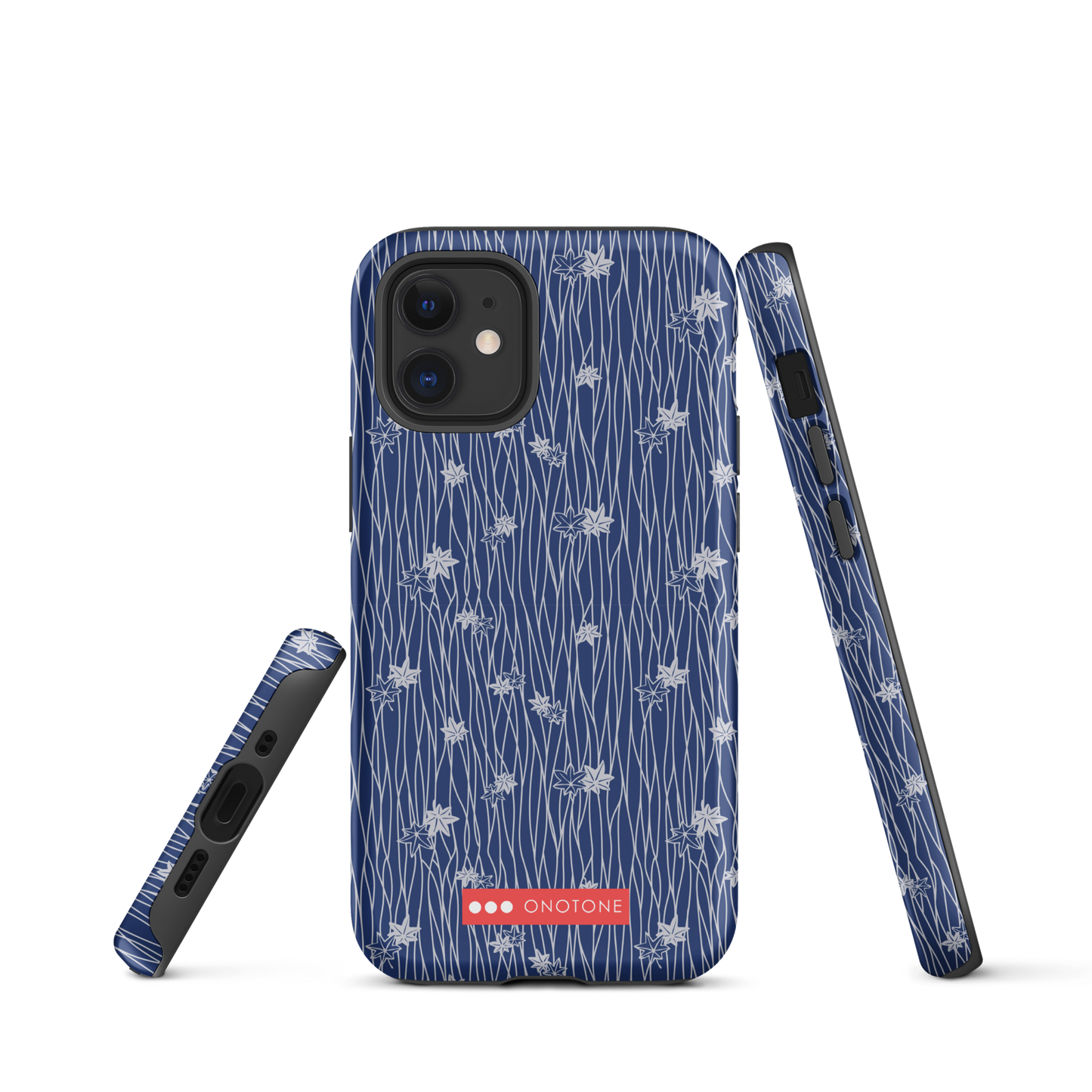 Japanese design indigo iPhone® Case with flower patterns